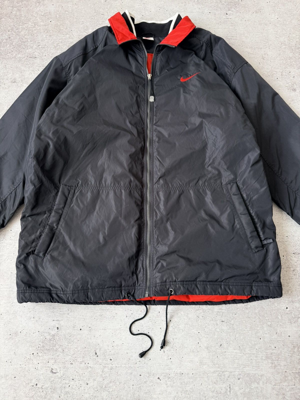 Nike Vintage 90s Nike Windbreaker Jacket y2k Black Red Swoosh Size US XL / EU 56 / 4 - 4 Thumbnail