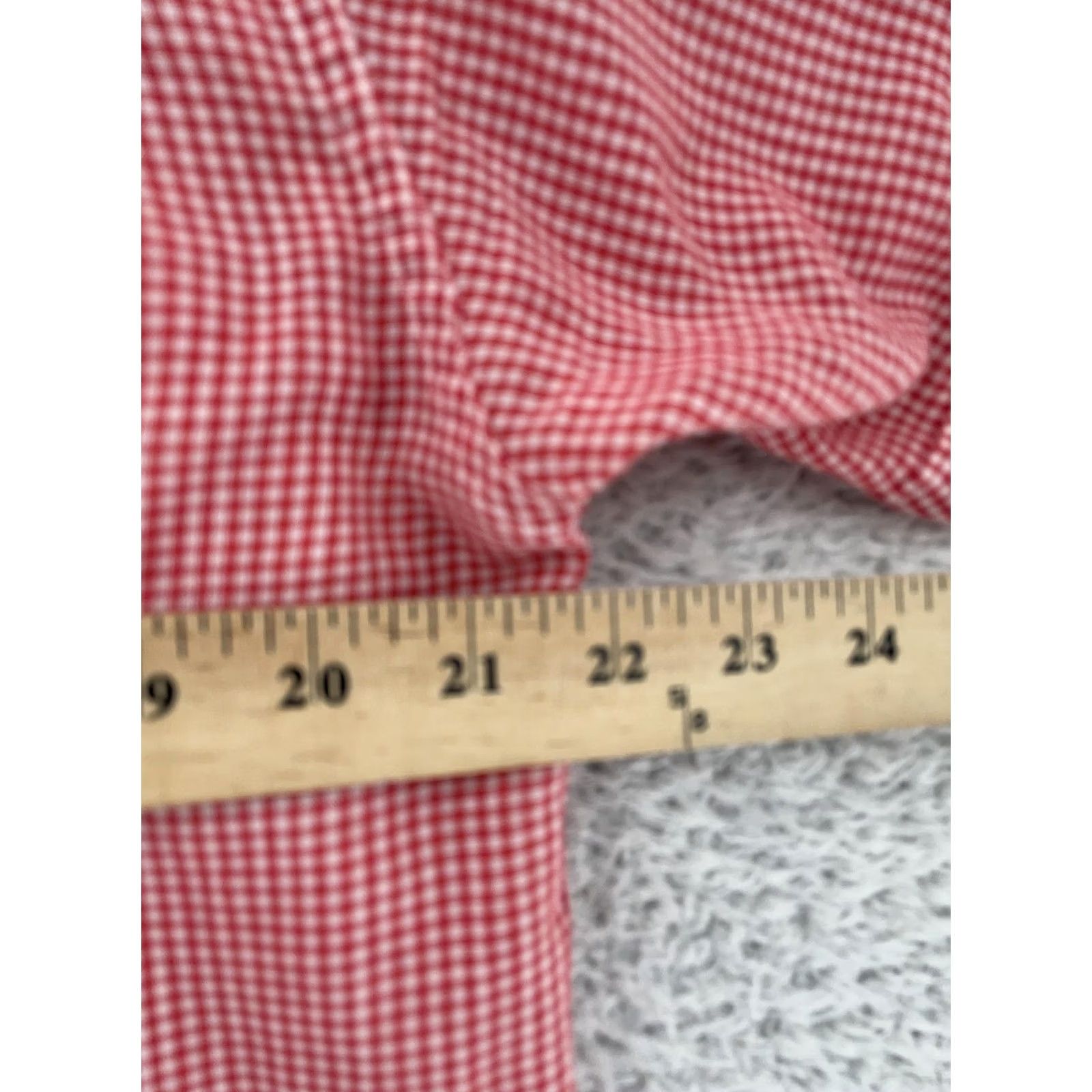 Vintage VINTAGE Pilgrim Dress Shirt Mens FITS L Red Gingham Short Sleeve Button Down Size 40R - 6 Thumbnail