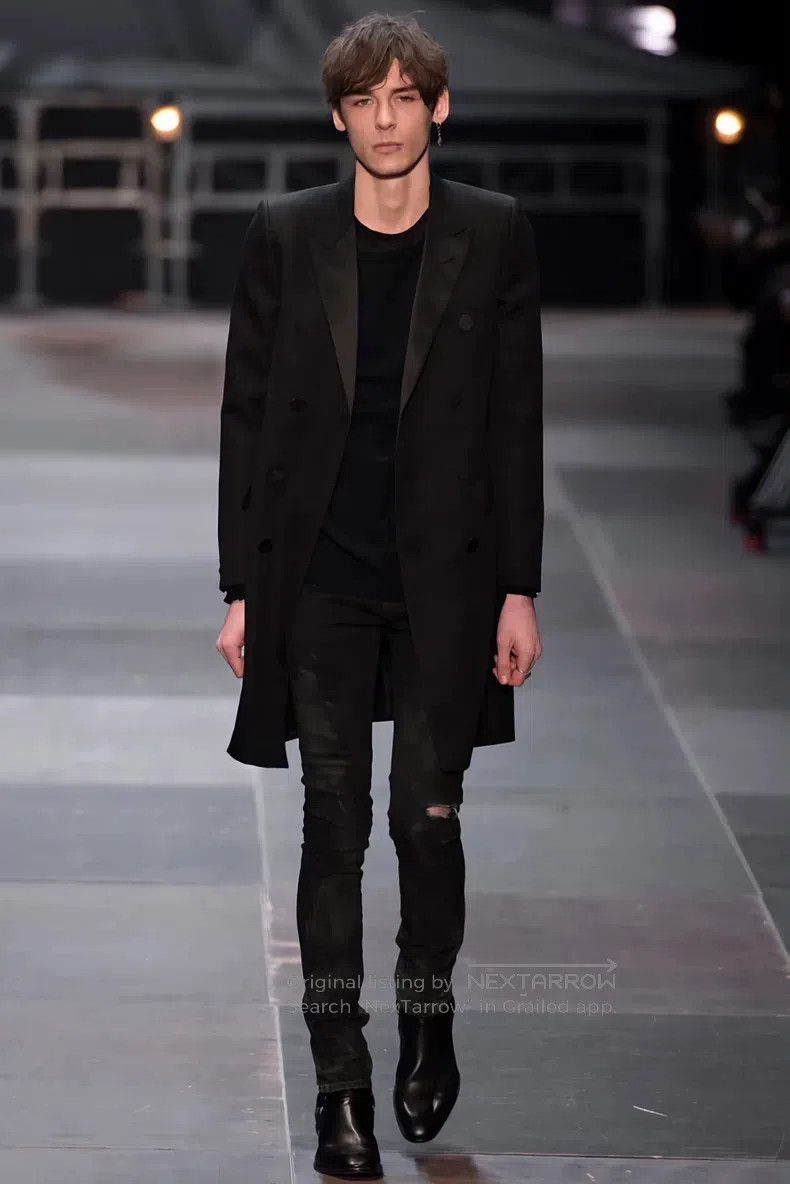 Saint Laurent Paris Saint Laurent Paris Double-Breasted Black Smoking Coat Size US S / EU 44-46 / 1 - 4 Thumbnail