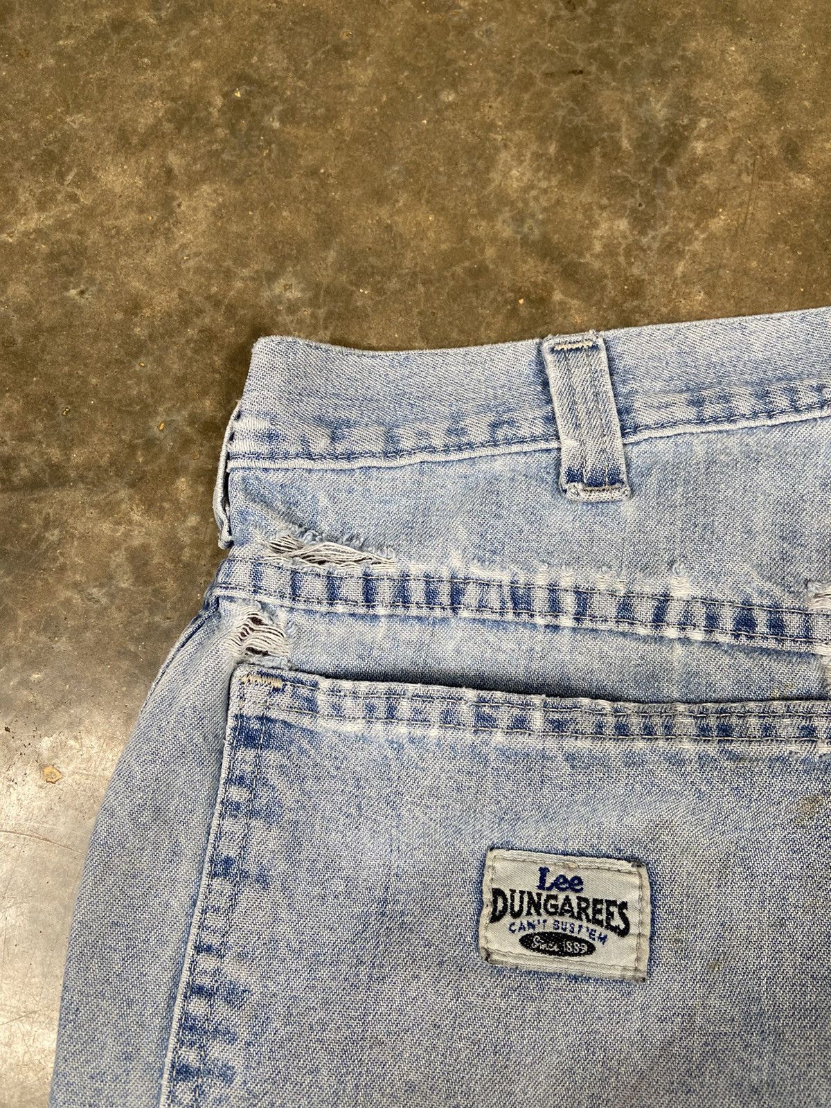 Lee Crazy Vintage Thrashed Faded Baggy Skater Jnco Style Jeans Size US 36 / EU 52 - 3 Thumbnail