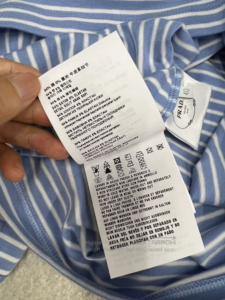 Prada Prada Blue and white striped short T-shirt Size XS / US 0-2 / IT 36-38 - 8 Thumbnail
