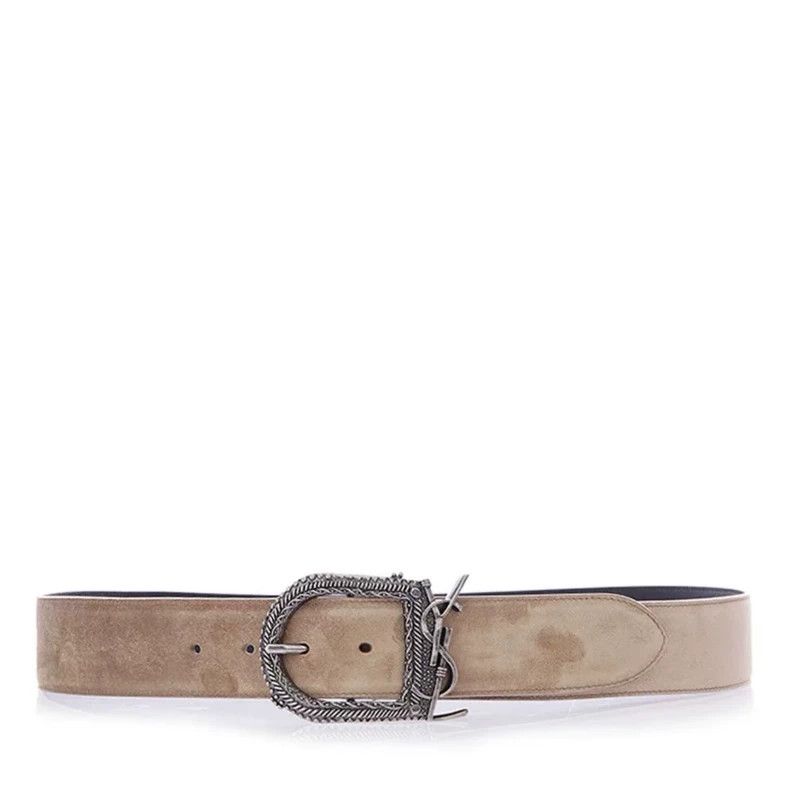 Yves Saint Laurent Saint Laurent Leather Velvet Belt 2502-Nextarrow Size ONE SIZE - 1 Thumbnail