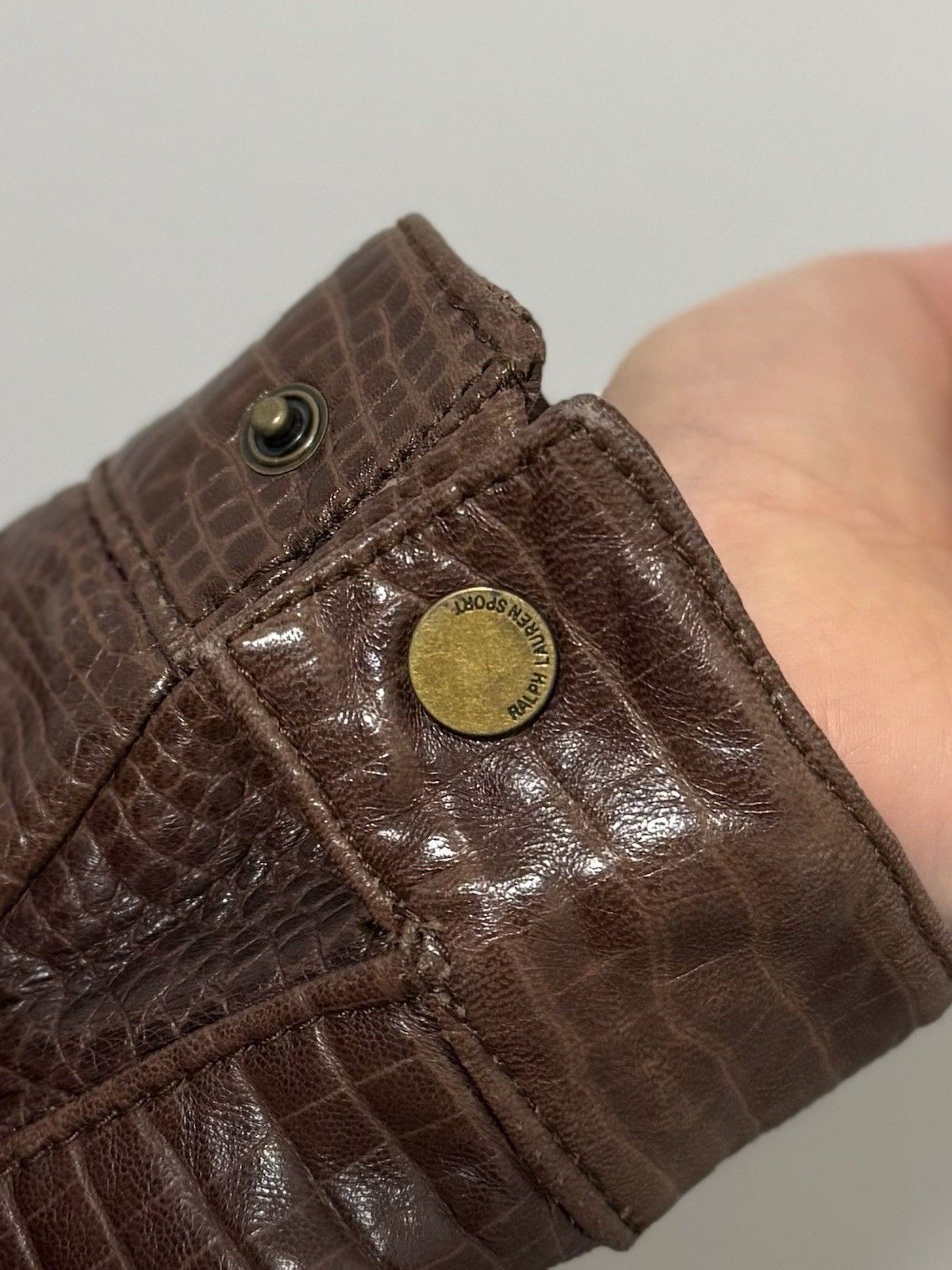Ralph Lauren Sport DDP Vintage Ralph Lauren Sport embossed croc leather Jacket Size M / US 6-8 / IT 42-44 - 12 Thumbnail