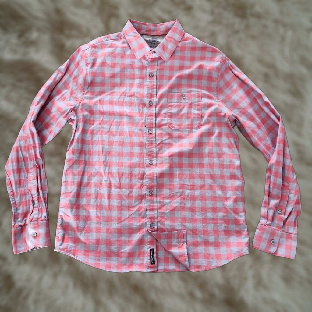 Flag & Anthem Flag & Anthem Madlex Button-Up Long Sleeve Shirt Plaid Coral Gray L Men’s Gray Plaid Button-Up Shirt Size US L / EU 52-54 / 3 - 1 Thumbnail