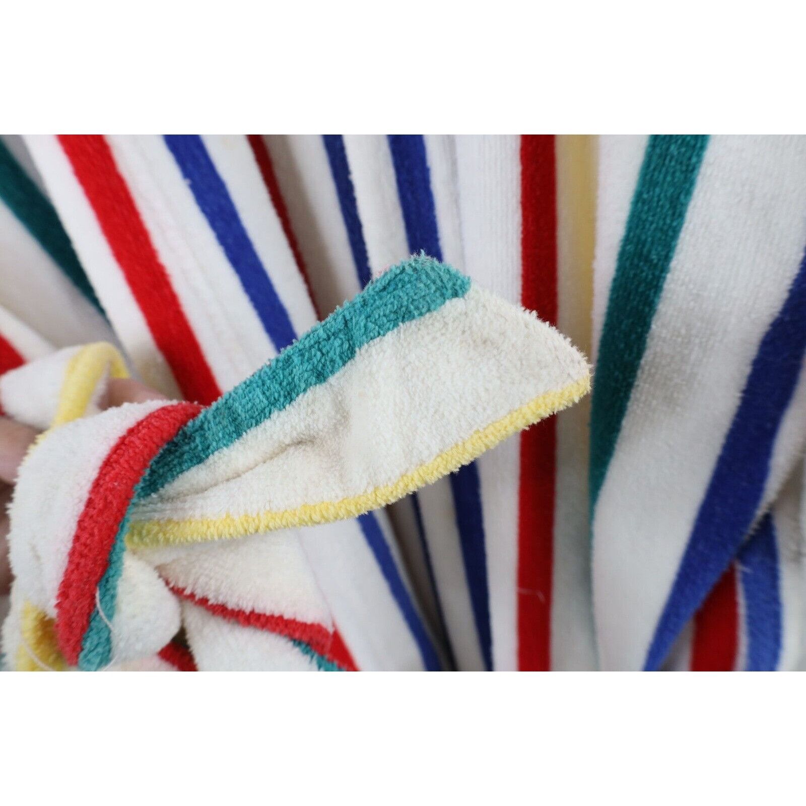 Vintage Vintage 90s Streetwear Terry Cloth Rainbow Striped Robe Size US L / EU 52-54 / 3 - 5 Thumbnail