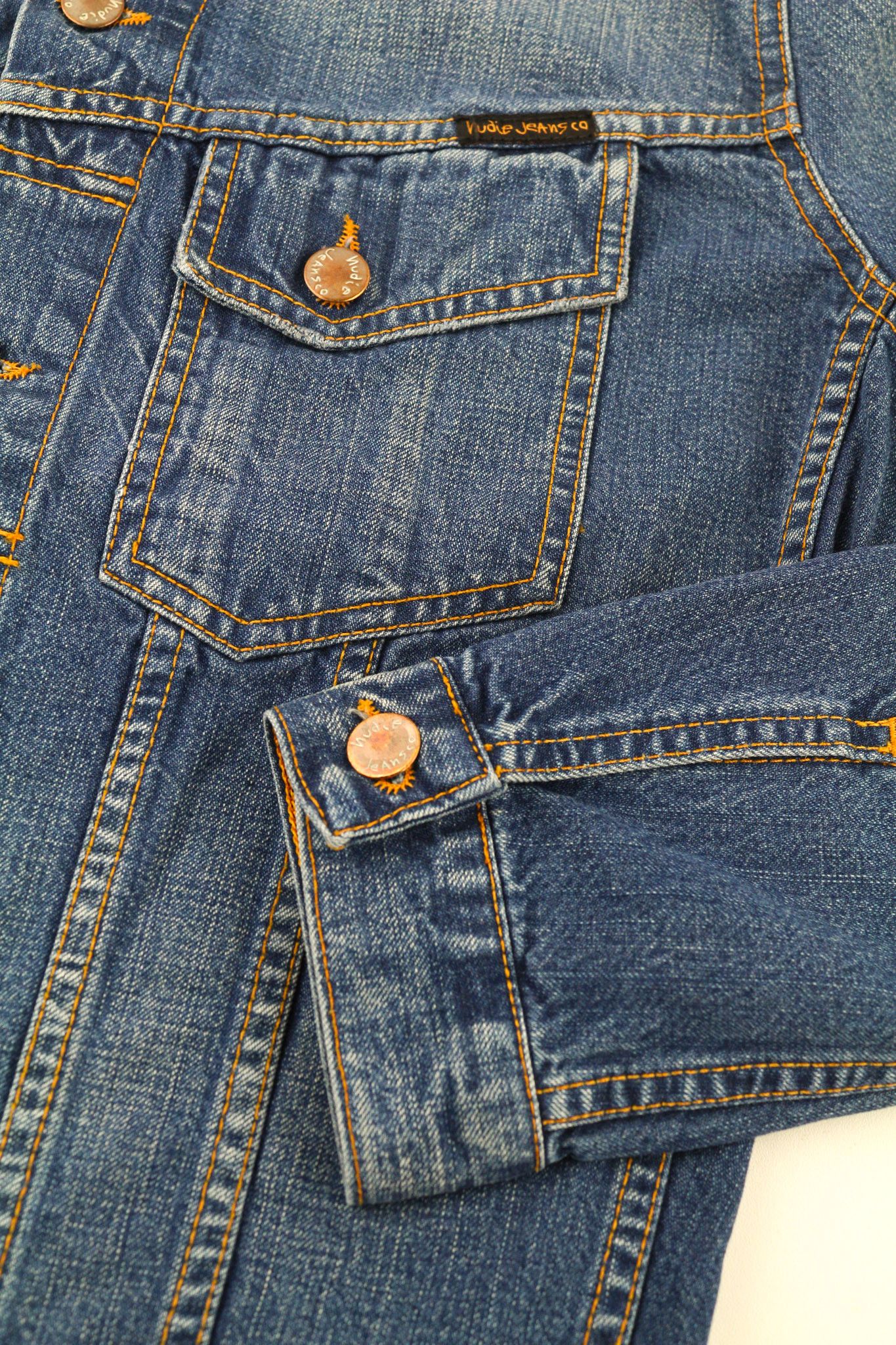 Nudie Jeans TERRY WORN IN S Blue Cotton Denim Unlined Jacket 80777 Size US S / EU 44-46 / 1 - 5 Thumbnail