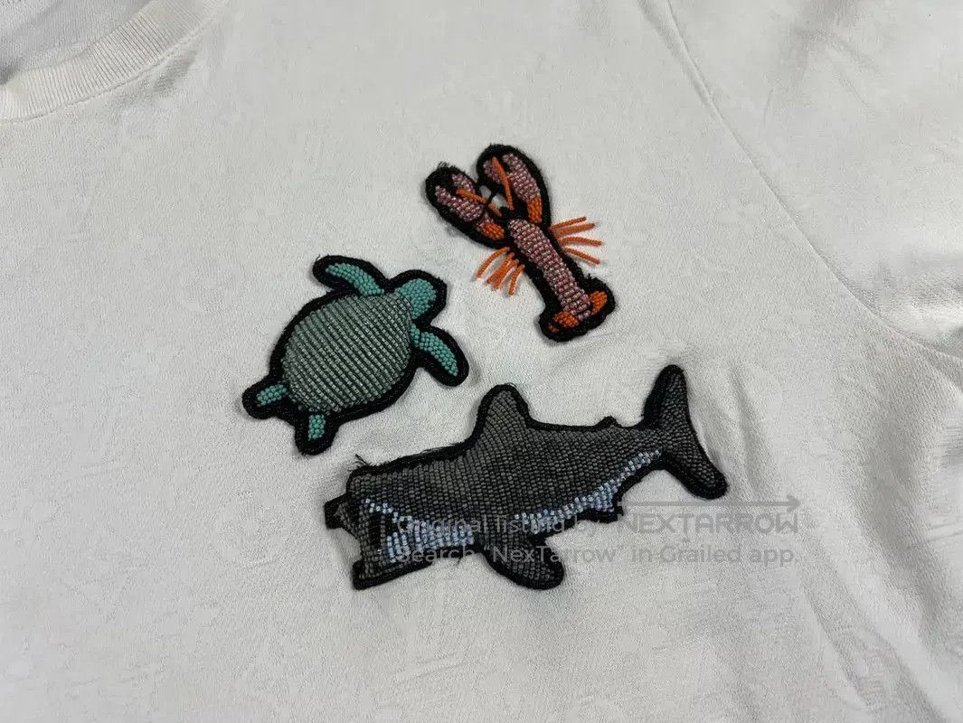 Louis Vuitton Louis Vuitton White XL Men's T-Shirt with Embroidery . Size US XL / EU 56 / 4 - 3 Thumbnail