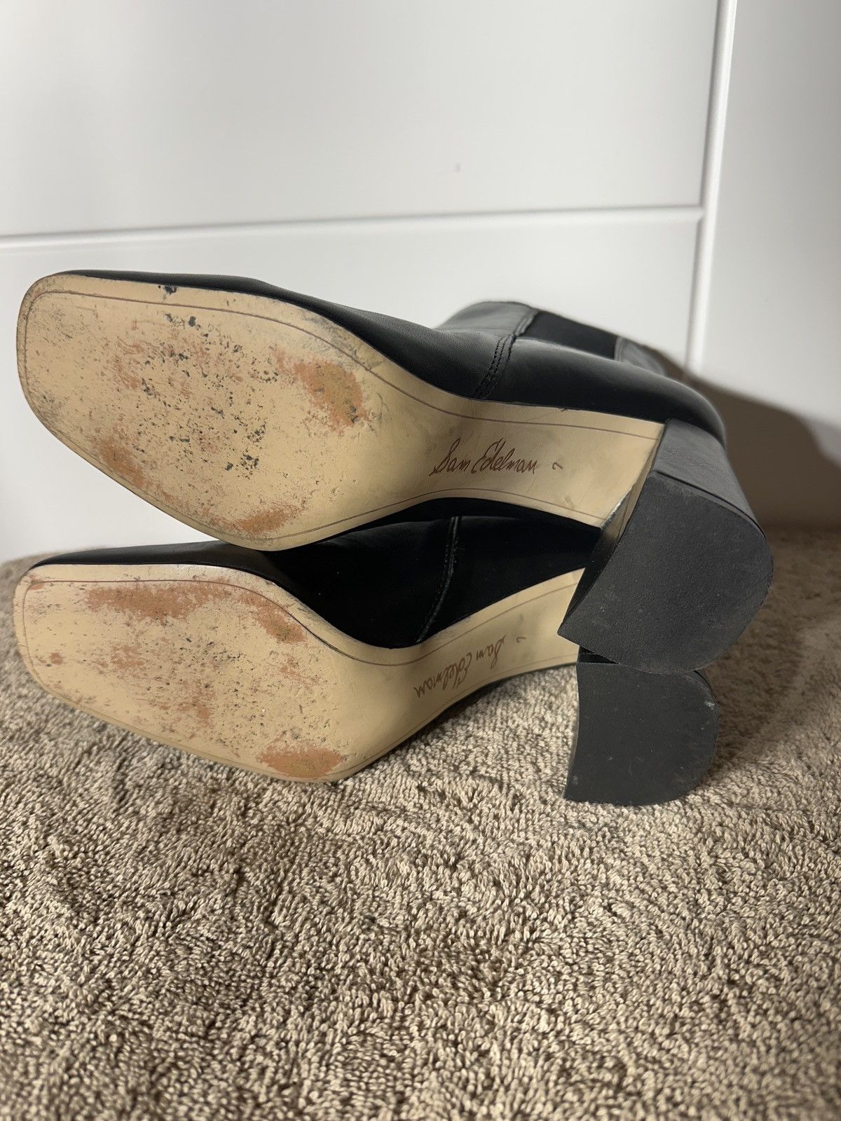 Sam Edelman Sam Edelman Chiara Leather Block Heel Booties Size US 7 / IT 37 - 6 Thumbnail