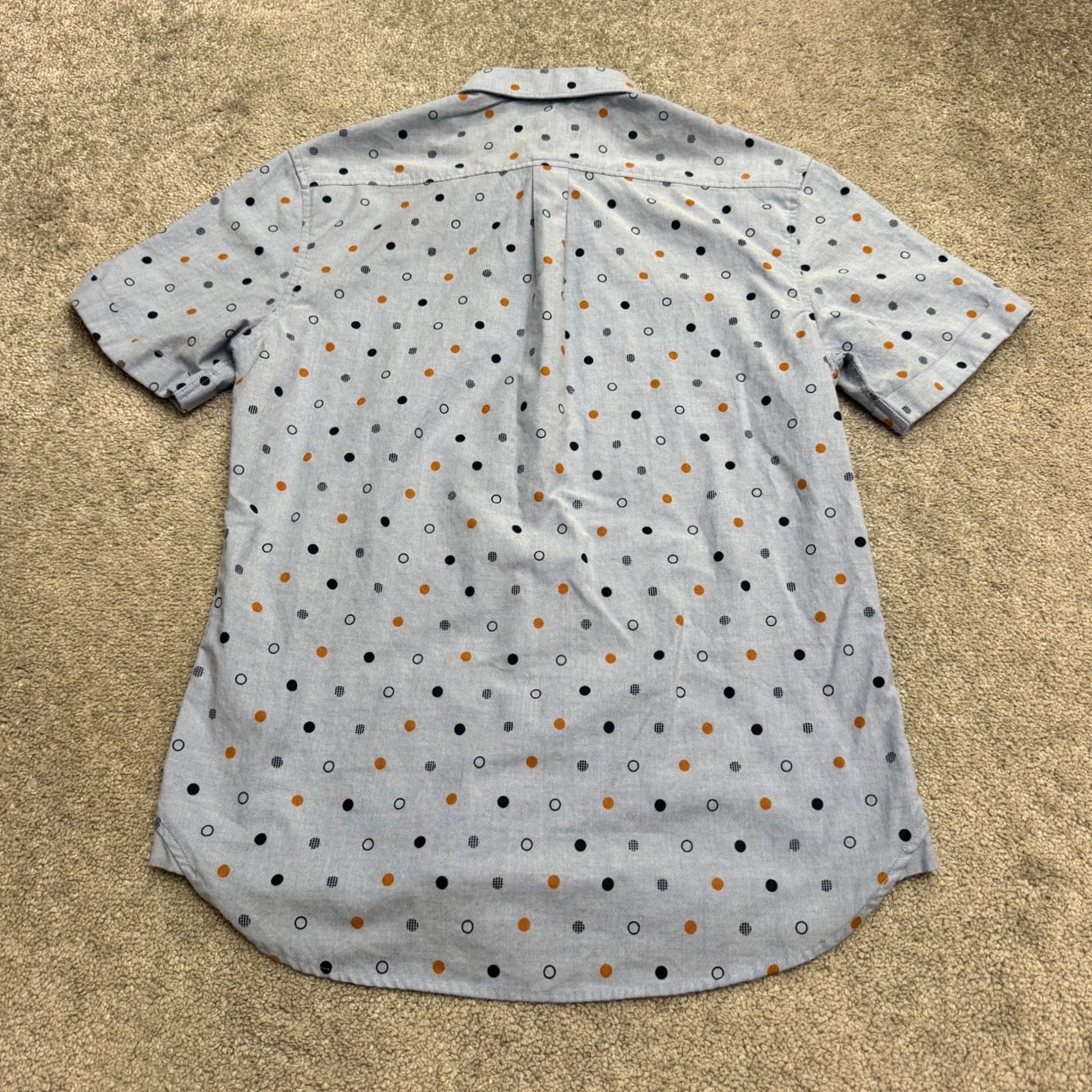 Vintage 7 Diamonds Circle The Sun Shirt Men Medium Blue Geo Dot Short Sleeve Button Down Size US M / EU 48-50 / 2 - 2 Thumbnail
