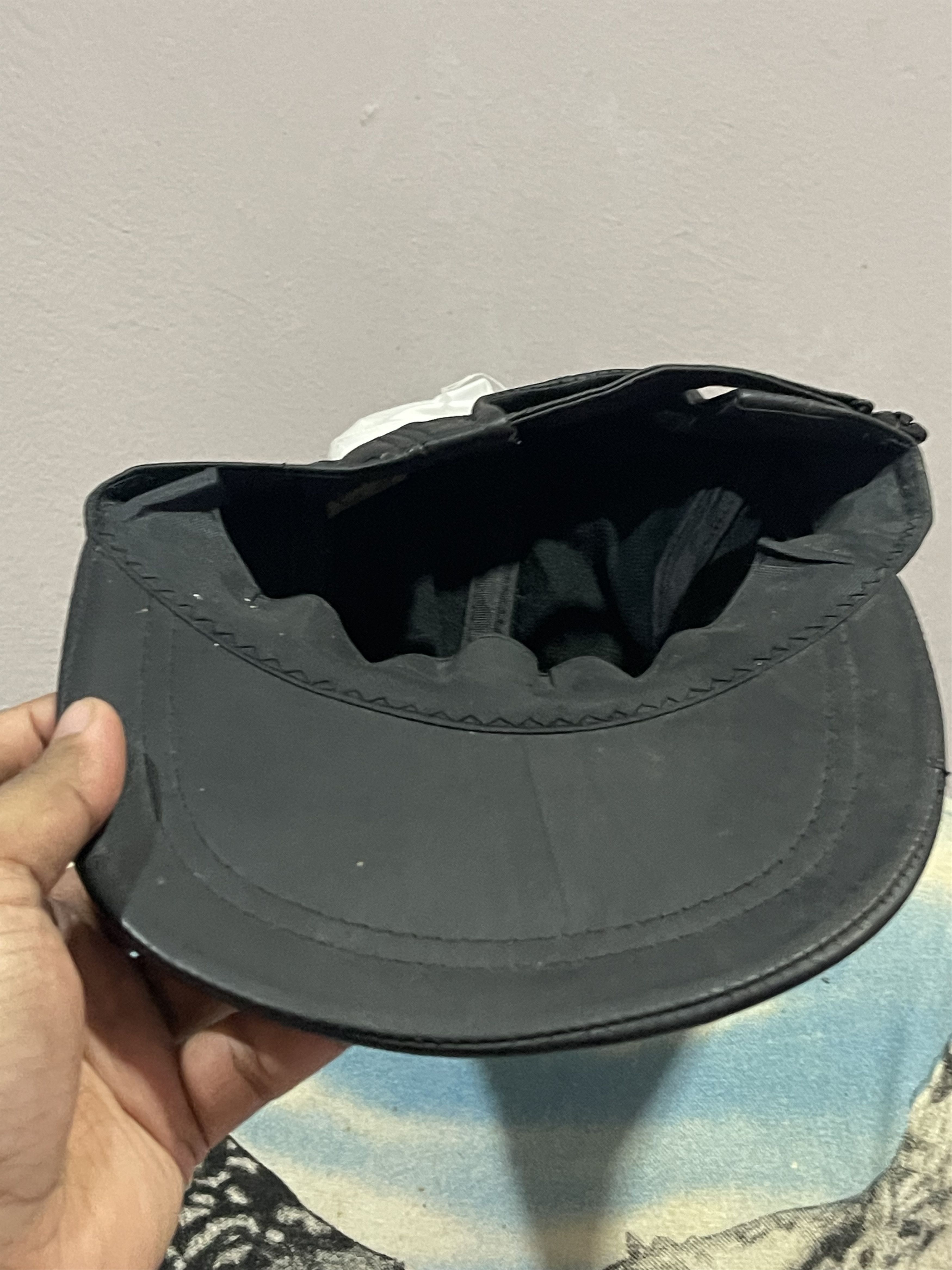 If Six Was Nine Vintage Black Leather Cap Size ONE SIZE - 5 Thumbnail