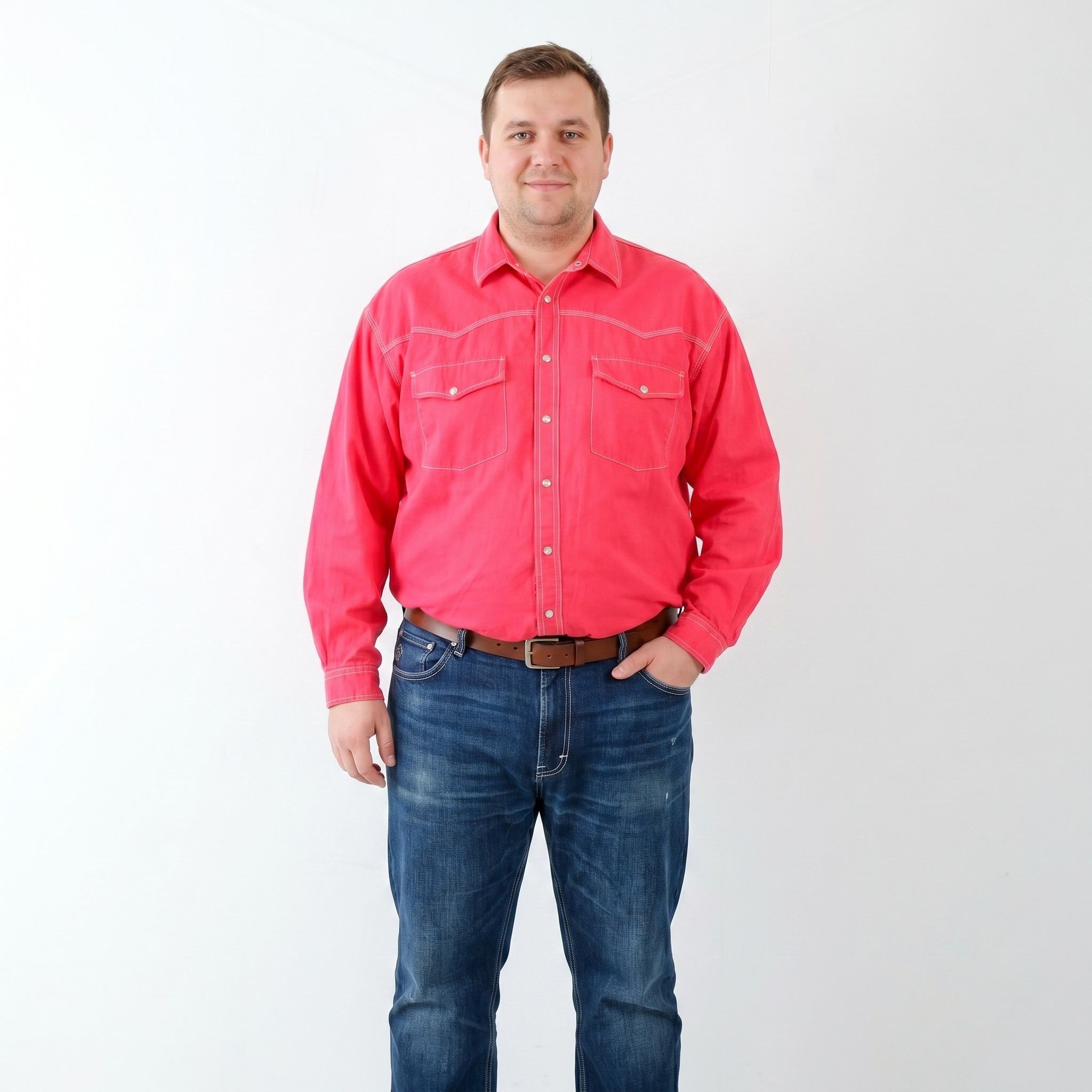Vintage Trader Mens XL Casual Shirt Pink Long Sleeve Cotton 0689 Size US XL / EU 56 / 4 - 1 Thumbnail