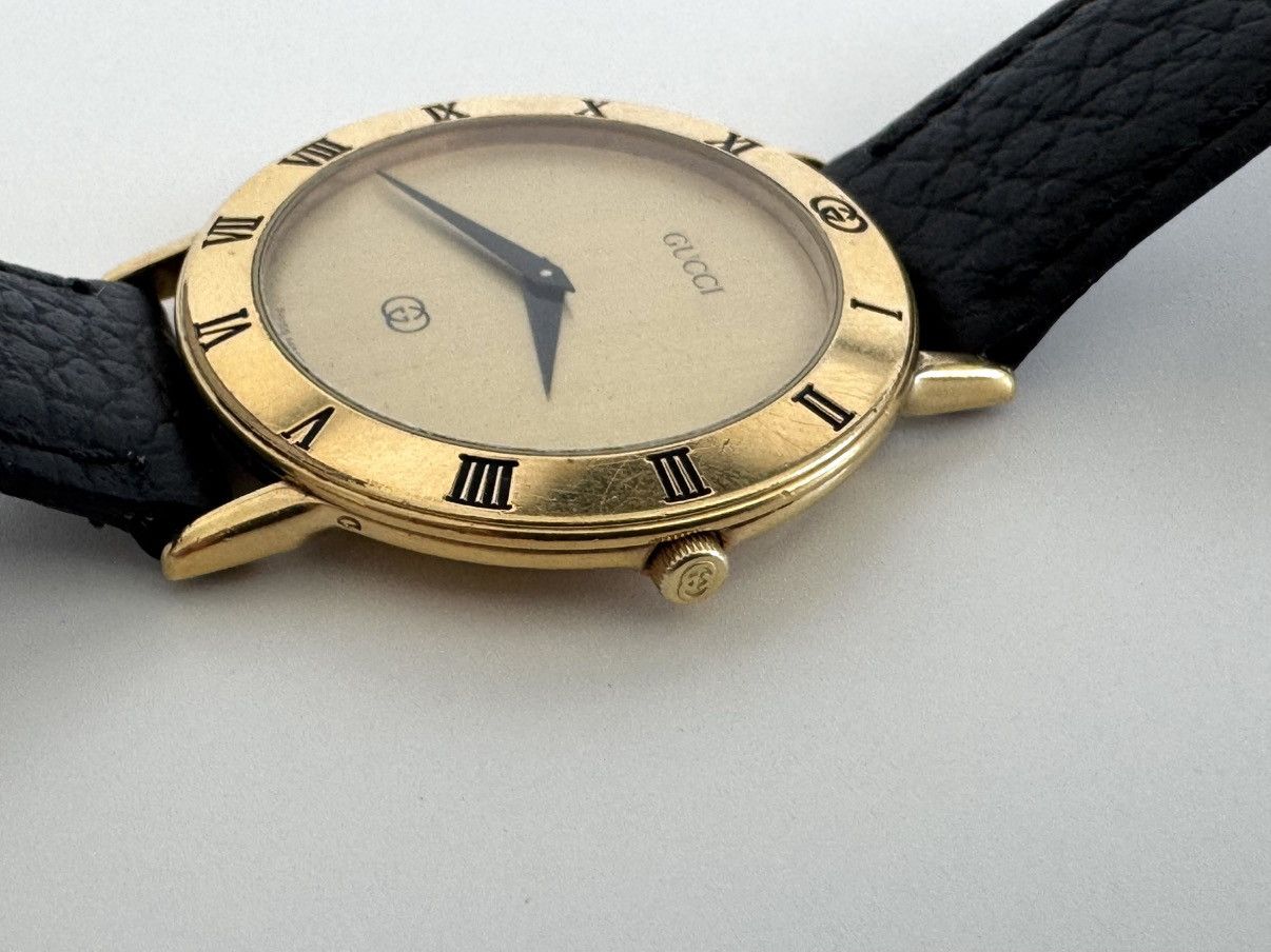 Gucci ★0% TAX★ GUCCI 18K GOLD PLATED ART DECO 3000M WATCH 90S Size ONE SIZE - 6 Thumbnail
