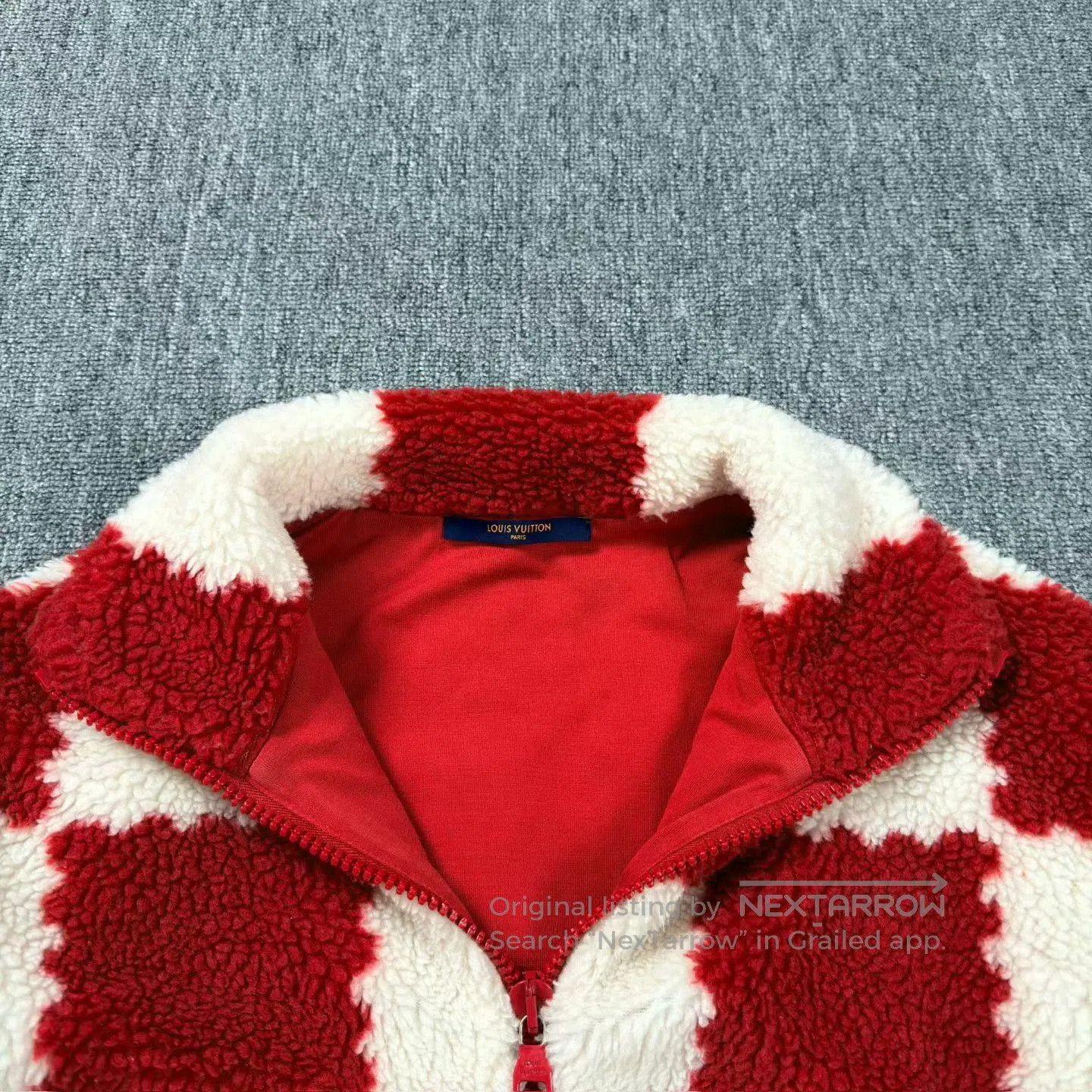 Louis Vuitton LV Nigo Red and White Teddy Fleece Jacket. Size US L / EU 52-54 / 3 - 3 Thumbnail