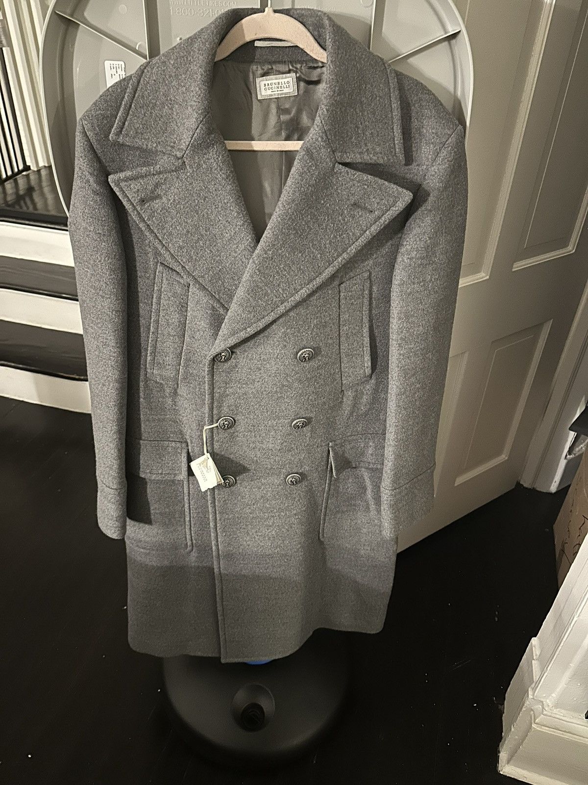 Brunello Cucinelli NWT-Brunello Cucinelli Gray Overcoat Button Closure Size 50 Size US L / EU 52-54 / 3 - 9 Thumbnail
