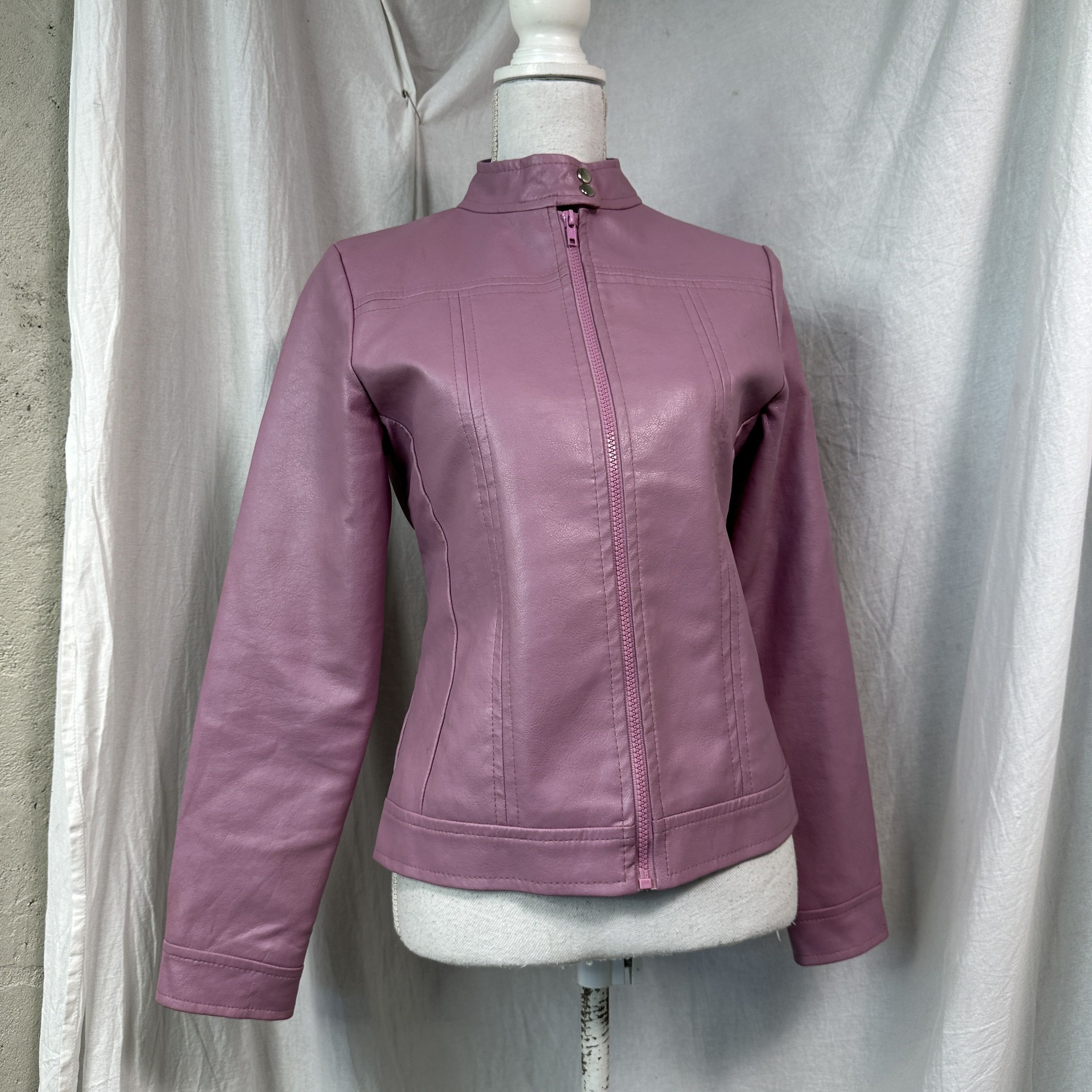 Vintage Vintage Biker Moto Racing Pink Faux Leather Jacket 90s Size US M / EU 48-50 / 2 - 6 Thumbnail