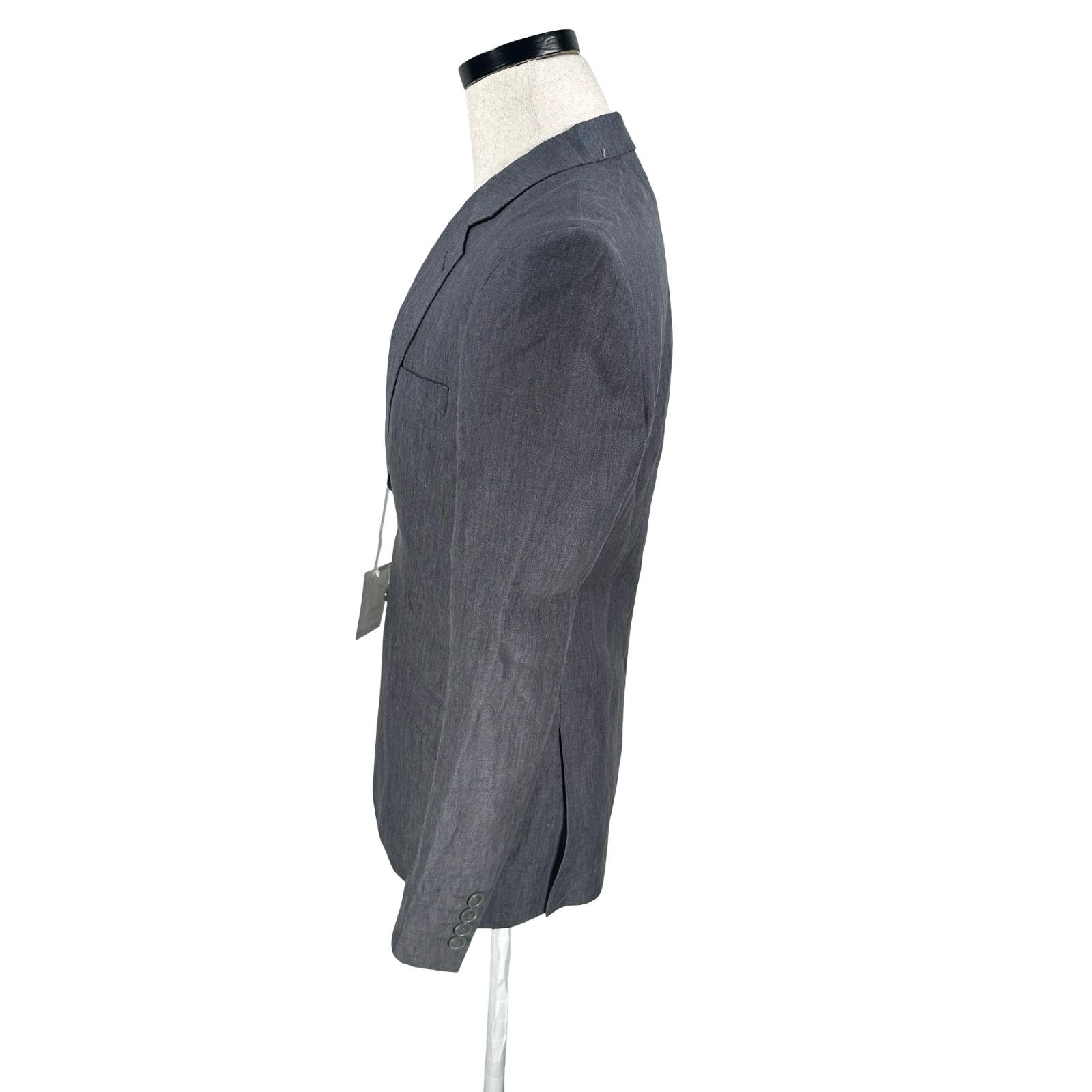 H&M H&M Blazer Jacket Mens US 36R Gray Linen Single Breasted New Size 36R - 4 Thumbnail