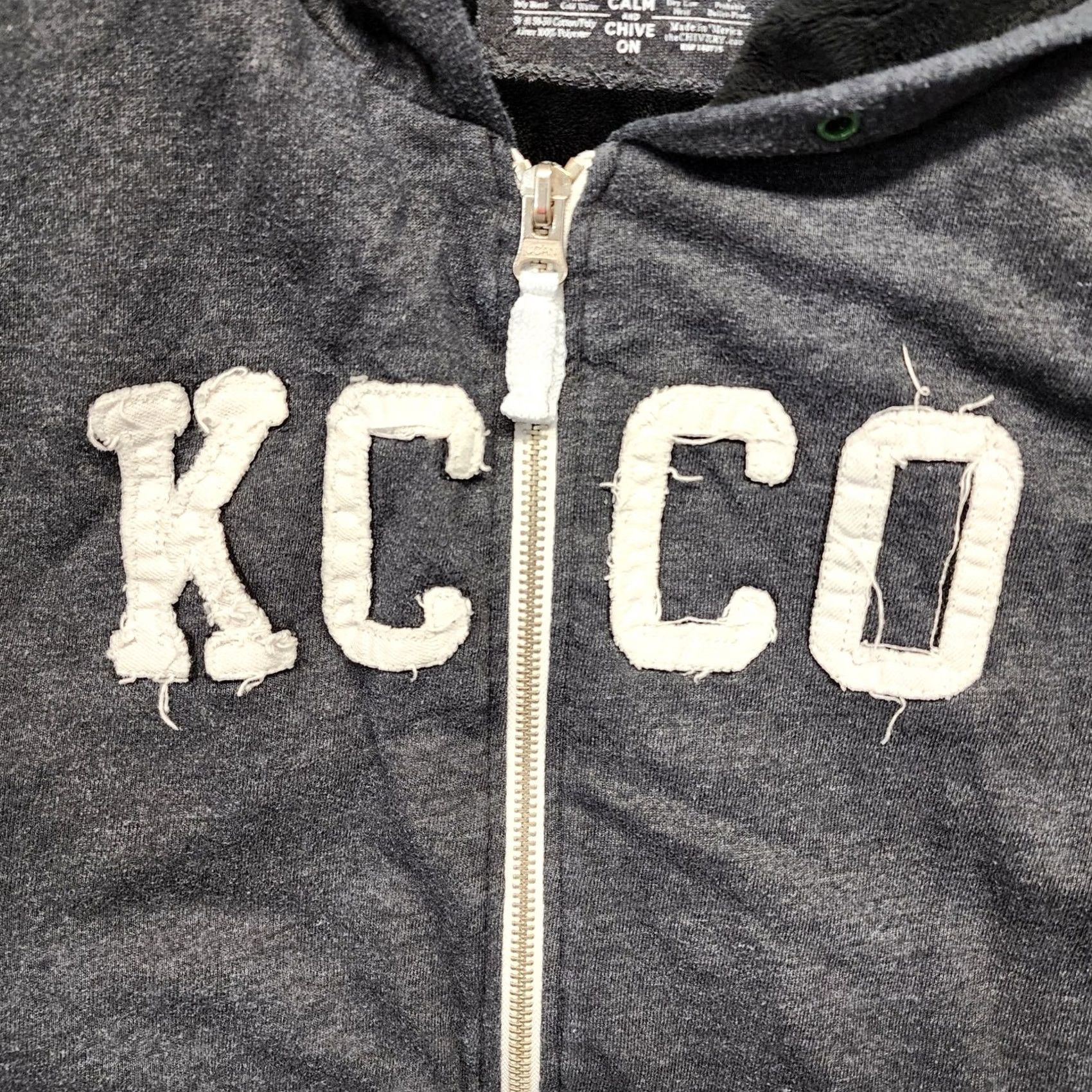 Vintage Chive Hoodies Hoodie Mens Medium Grey Full Zip KCCO Fleece Interior Size US M / EU 48-50 / 2 - 6 Thumbnail
