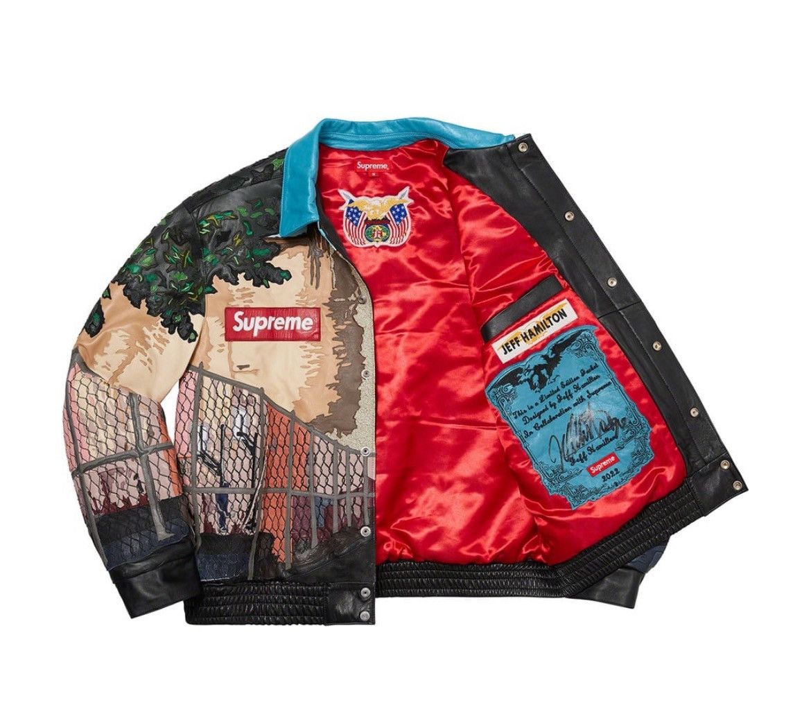 Supreme JEFF HAMILTON x SUPREME RIDGE STREET LEATHER JACKET Size US M / EU 48-50 / 2 - 2 Thumbnail