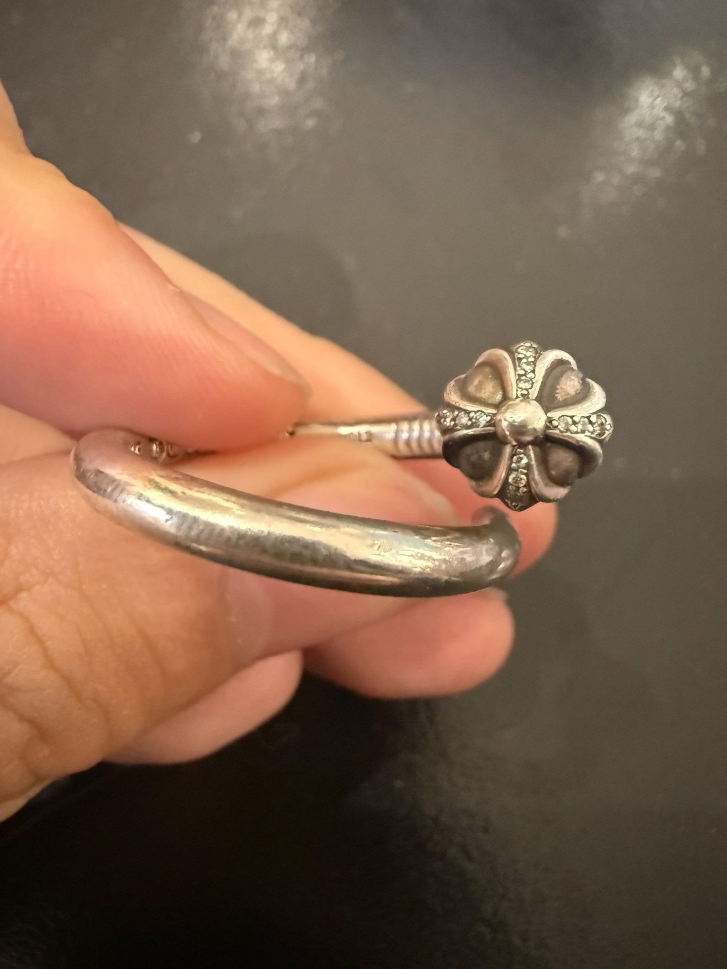 Chrome Hearts Chrome Hearts Silver Diamond Nail Ring Size ONE SIZE - 1 Thumbnail