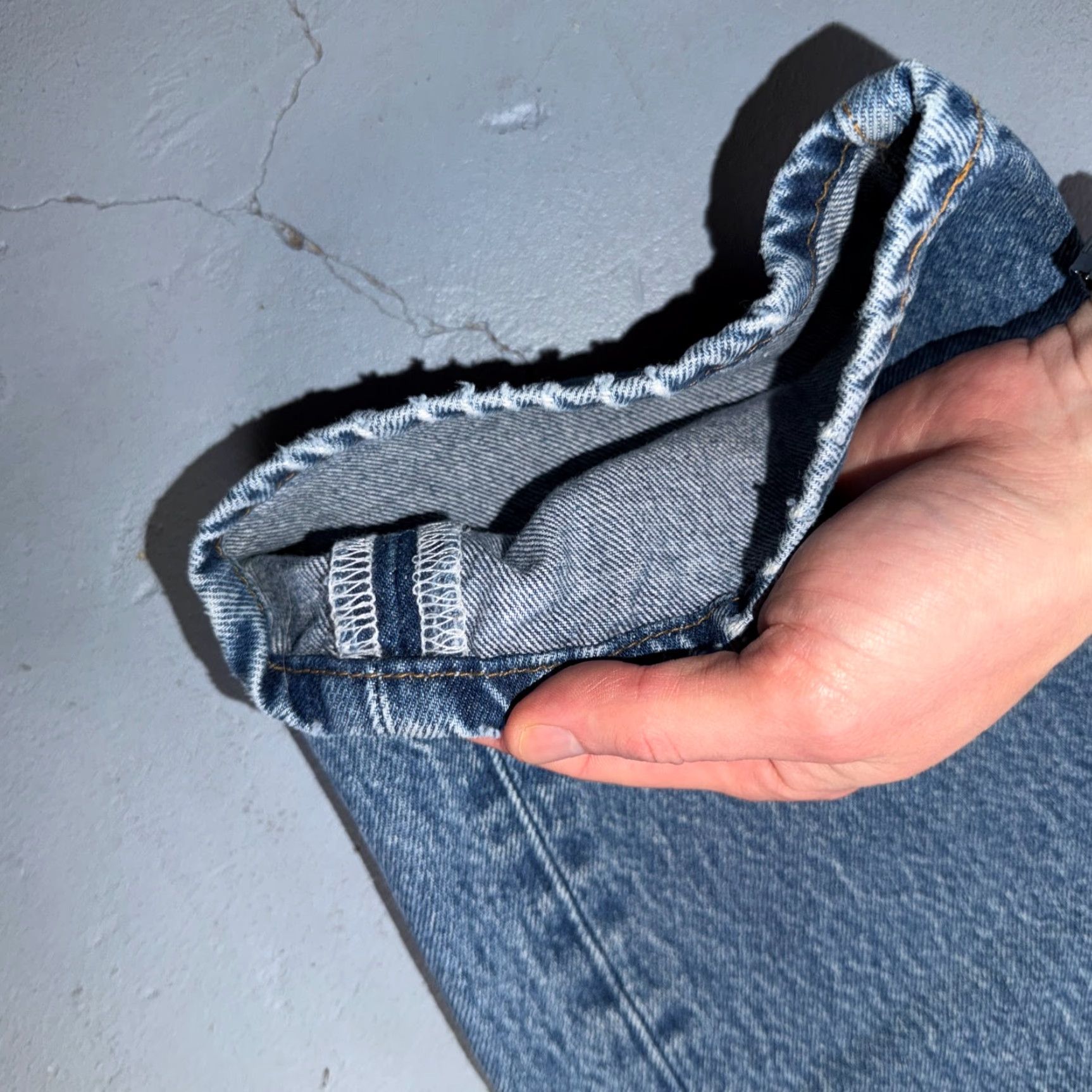 Levi's Levi's 501 Jeans Hardware Vintage 90s USA 38x32 Blue Light Wash Regular Mens Straight 5-Pocket Denim Cotton Size US 38 / EU 54 - 4 Thumbnail