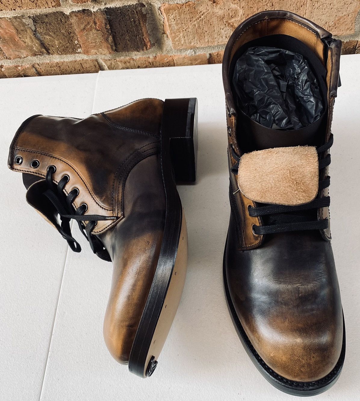 Dsquared2 Dsquared2 🇮🇹 marbled Brown calf Goodyear ankle boots 12 NEW Size US 12 / EU 45 - 14 Thumbnail