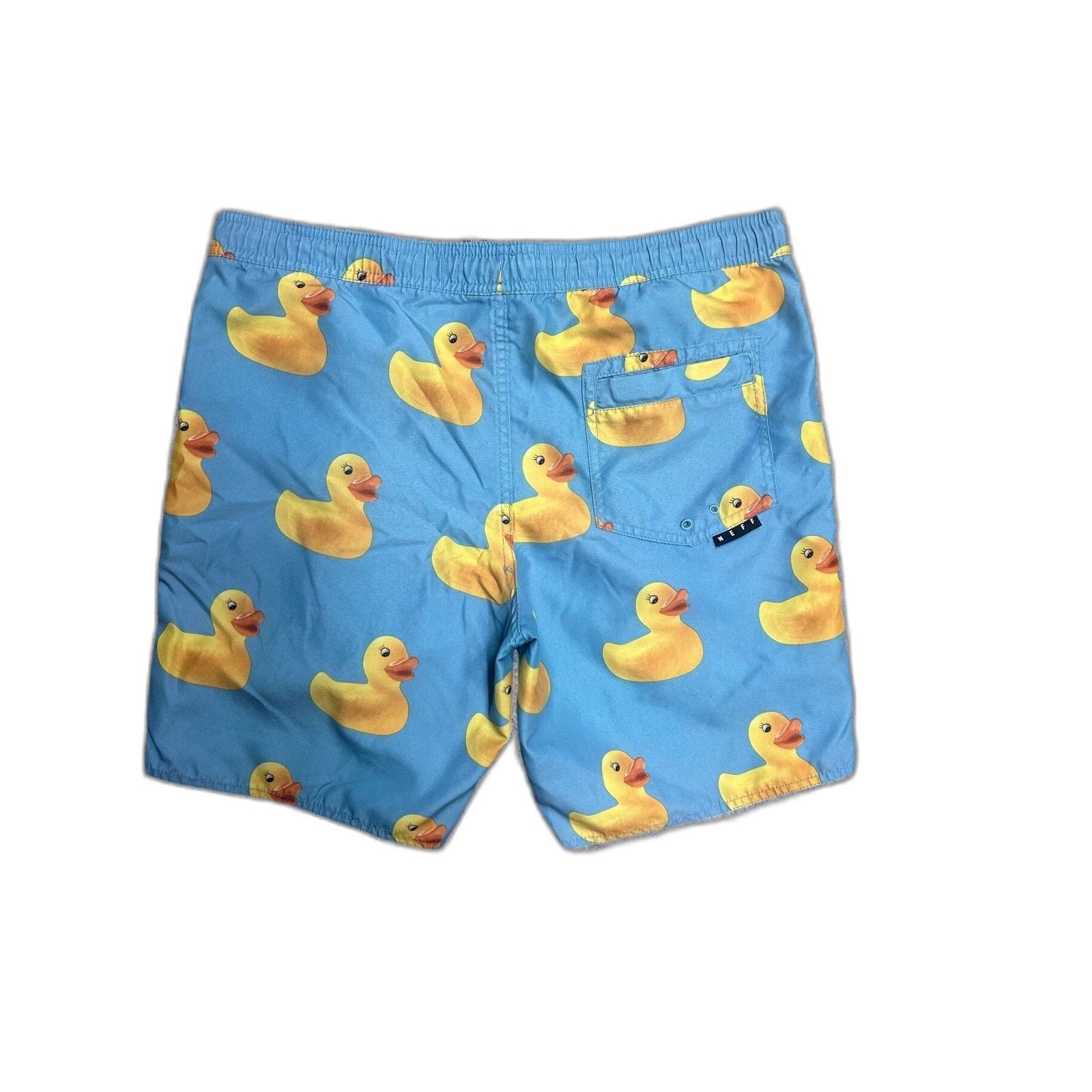 Vintage Neff Swim Trunks Shorts Rubber duck Drawstring Blue Mens Sma Size US 26 / EU 42 - 2 Thumbnail