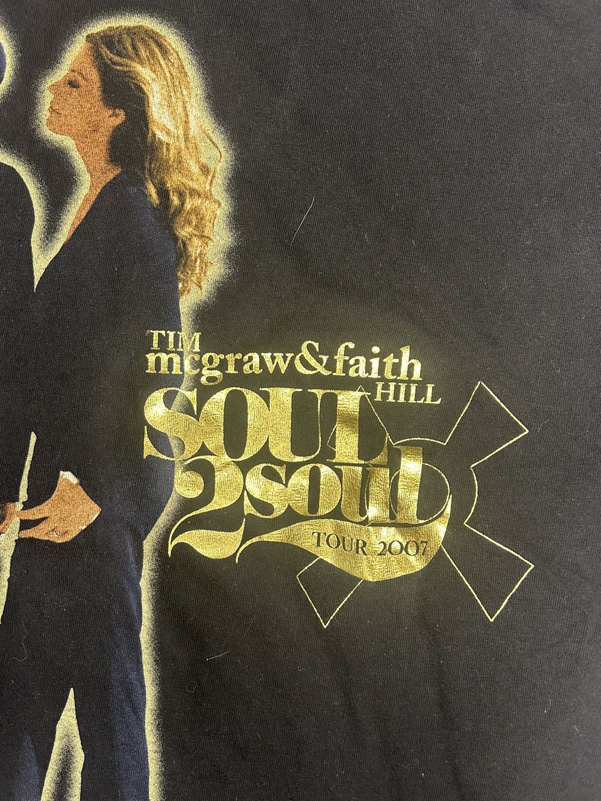 Band Tees × Vintage Crazy Vintage Y2K Black Tim McGraw Faith Hill Band Tee Shirt Size US XL / EU 56 / 4 - 3 Thumbnail