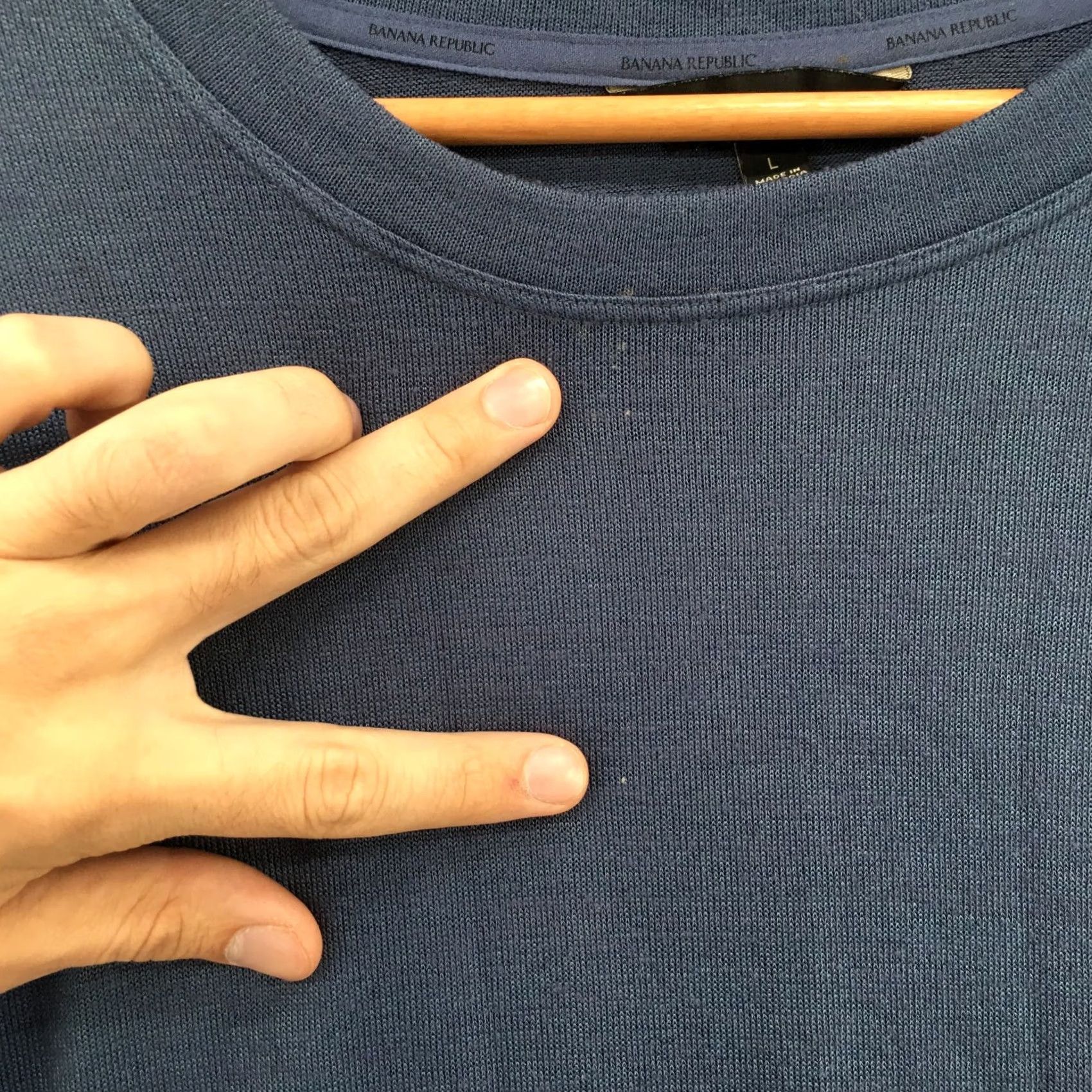 Banana Republic Banana Republic Long Sleeve Tee Top Mens Large Blue Crew Neck Pullover Casual Shirt Size US L / EU 52-54 / 3 - 4 Thumbnail