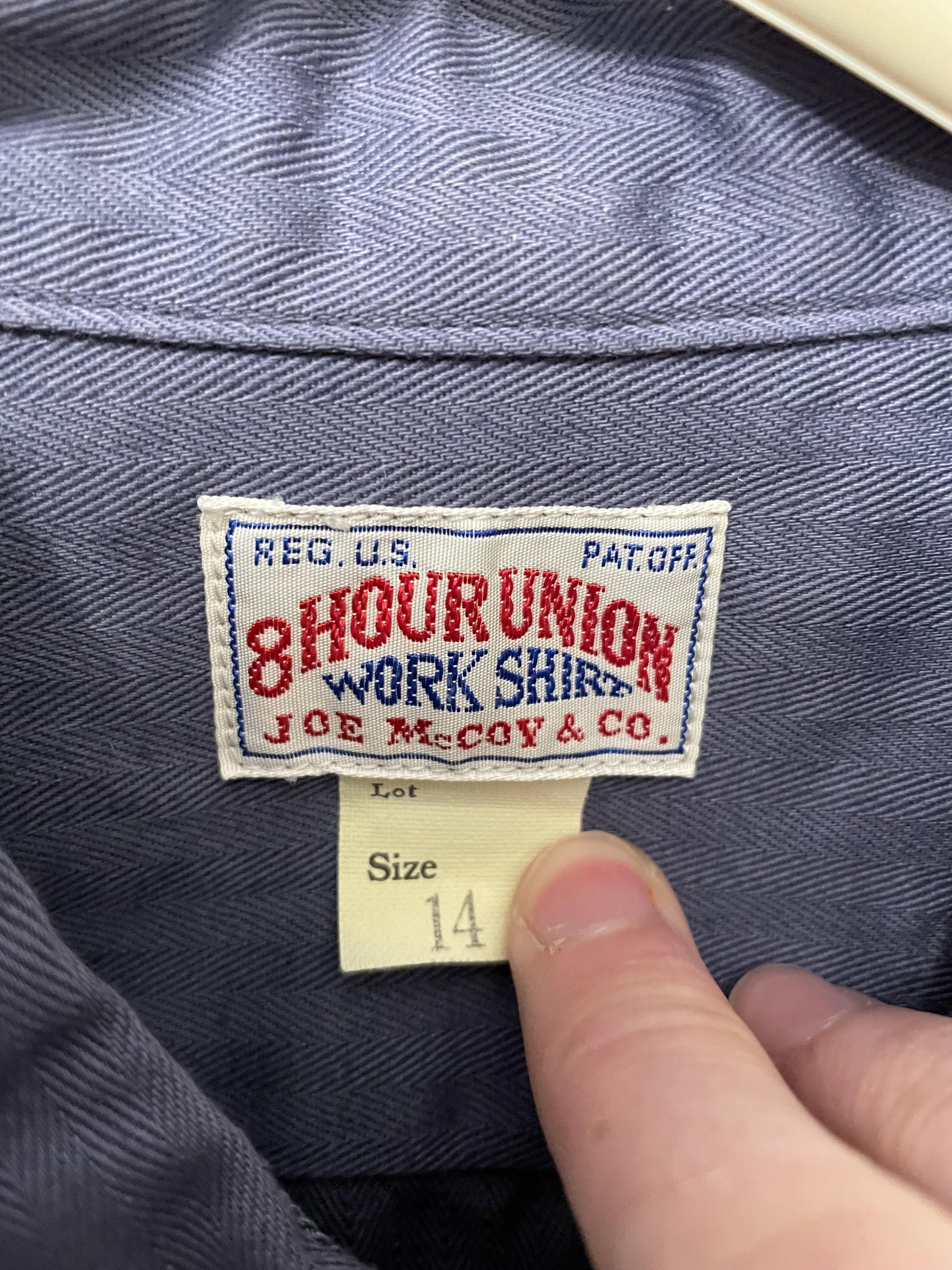 The Real McCoy's Real McCoy's 8HU herringbone work shirt, S ink blue Size US S / EU 44-46 / 1 - 3 Thumbnail