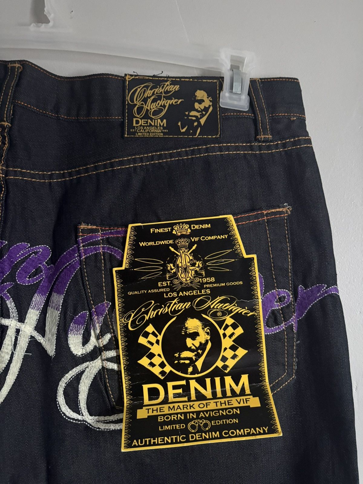 Christian Audigier MudHoney Embroidered Jeans Size US 40 / EU 56 - 8 Thumbnail