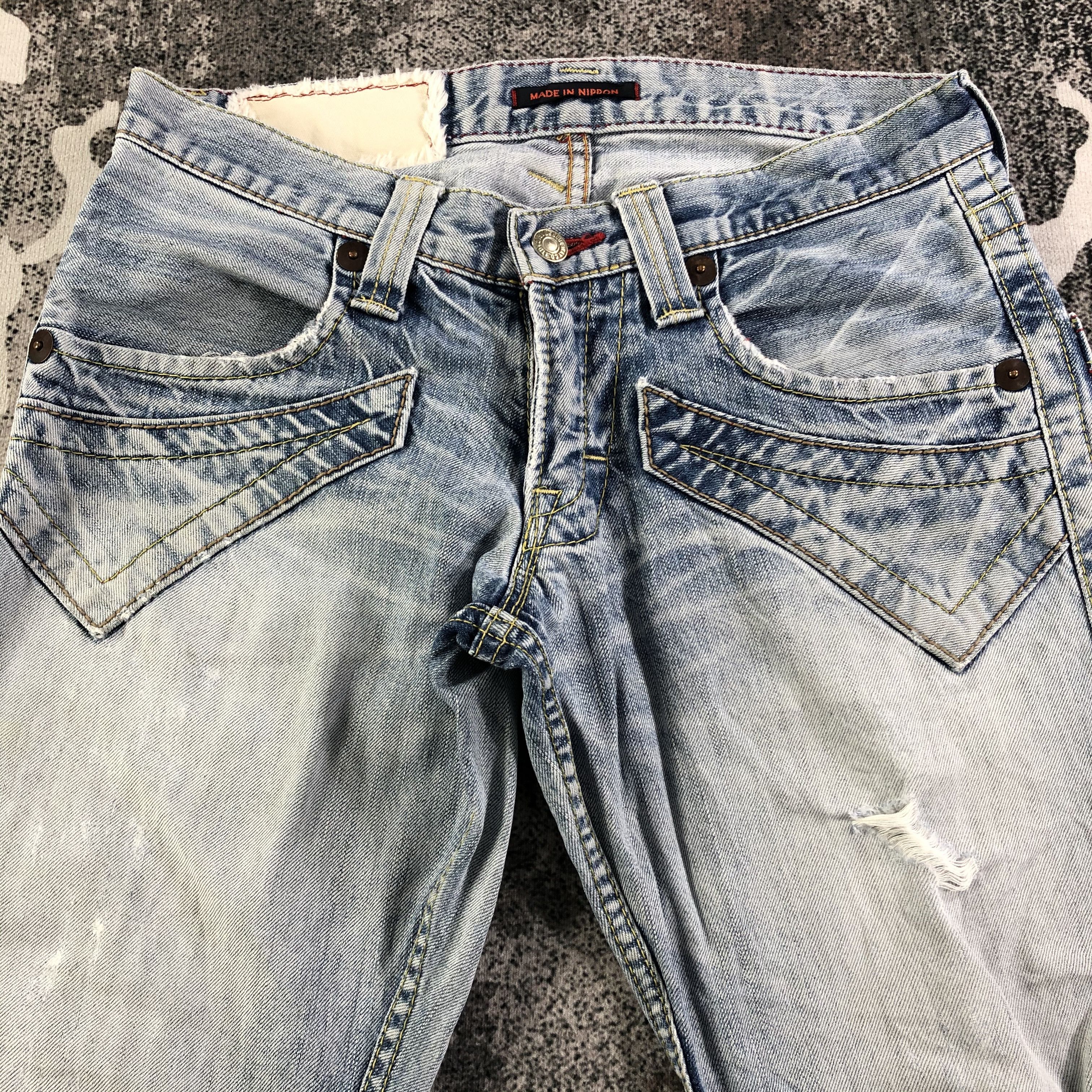 Japanese Brand Blue Way Jeans Distressed Denim KJ2025 Size US 28 / EU 44 - 3 Thumbnail