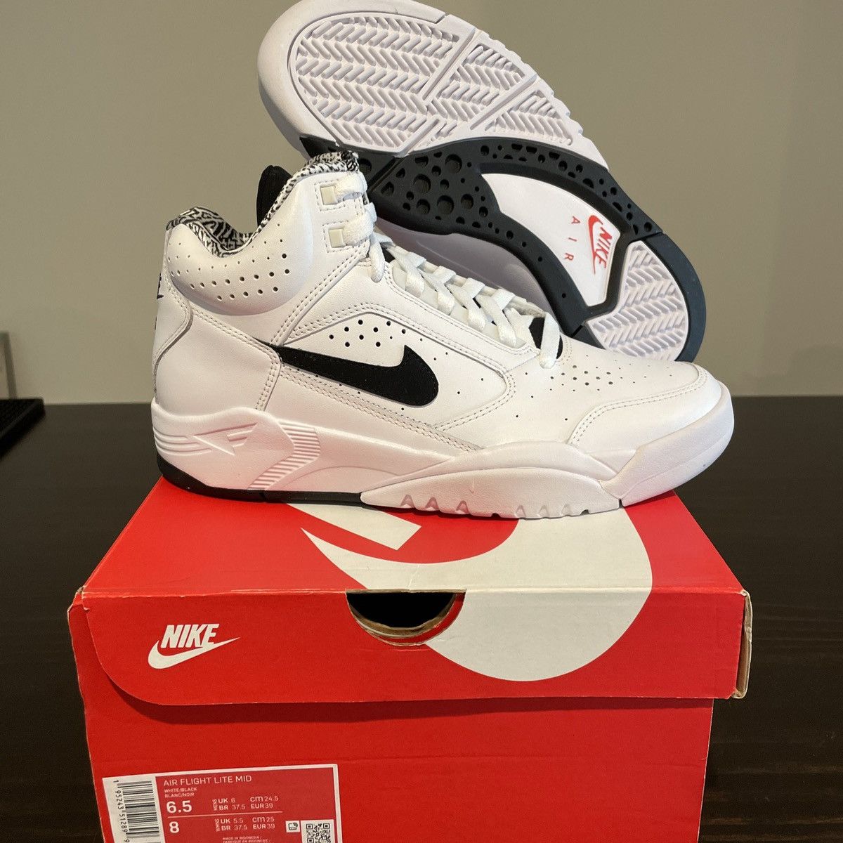Nike Nike Air Flight Lite 2021 Mid White Black - Size 6.5 Size US 6.5 / EU 39-40 - 1 Thumbnail