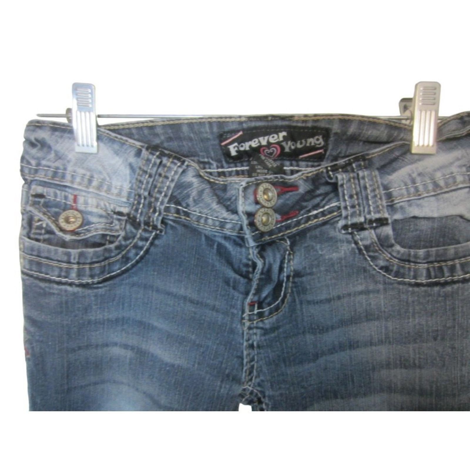 Other Y2K Dark Wash Skinny Jeans Forever Young Women’s Size 3 Size 22" - 8 Thumbnail