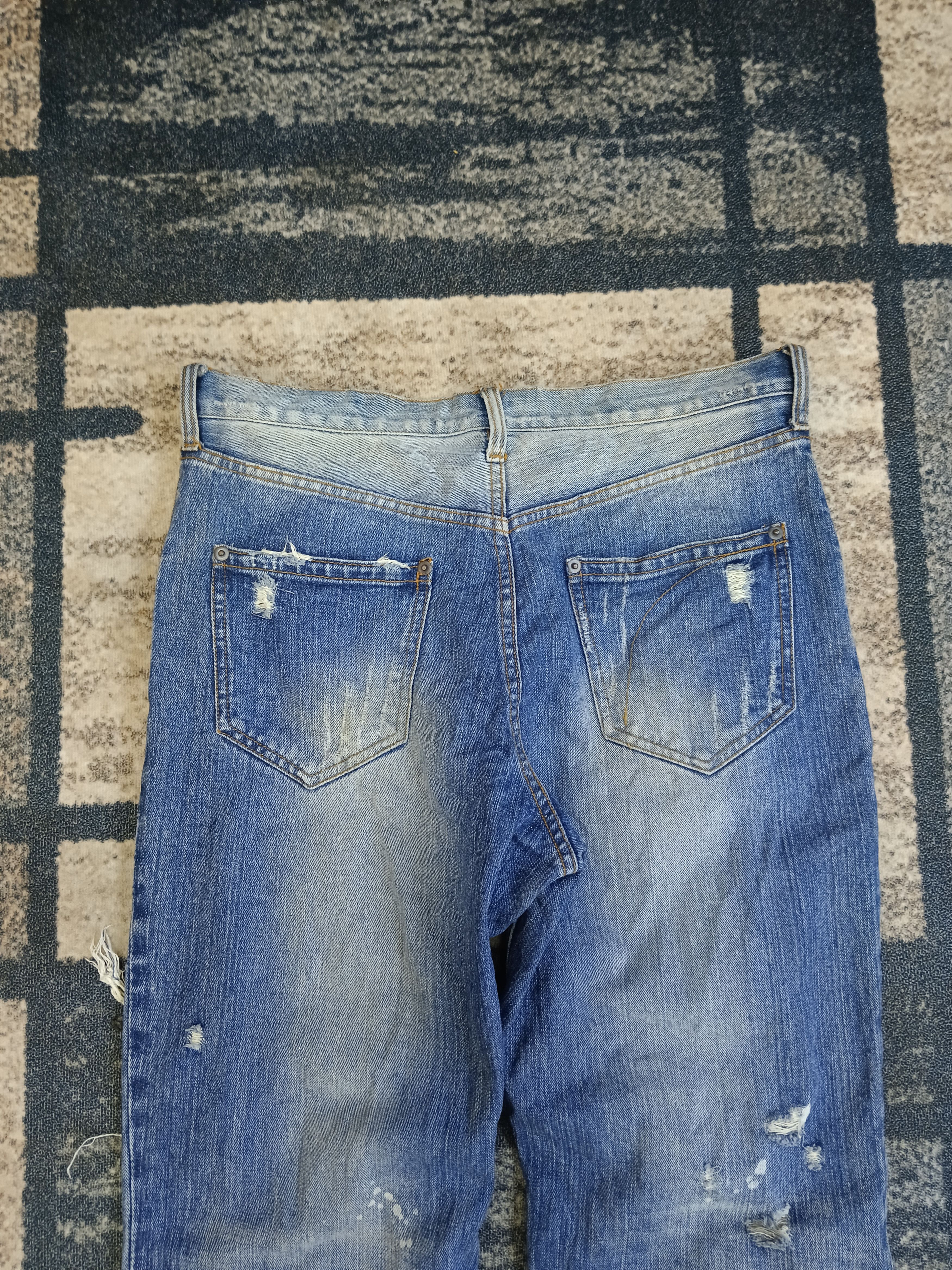 Japanese Brand SICK RIPED EXHIBITIONIST DENIM PANTS Size US 32 / EU 48 - 7 Thumbnail