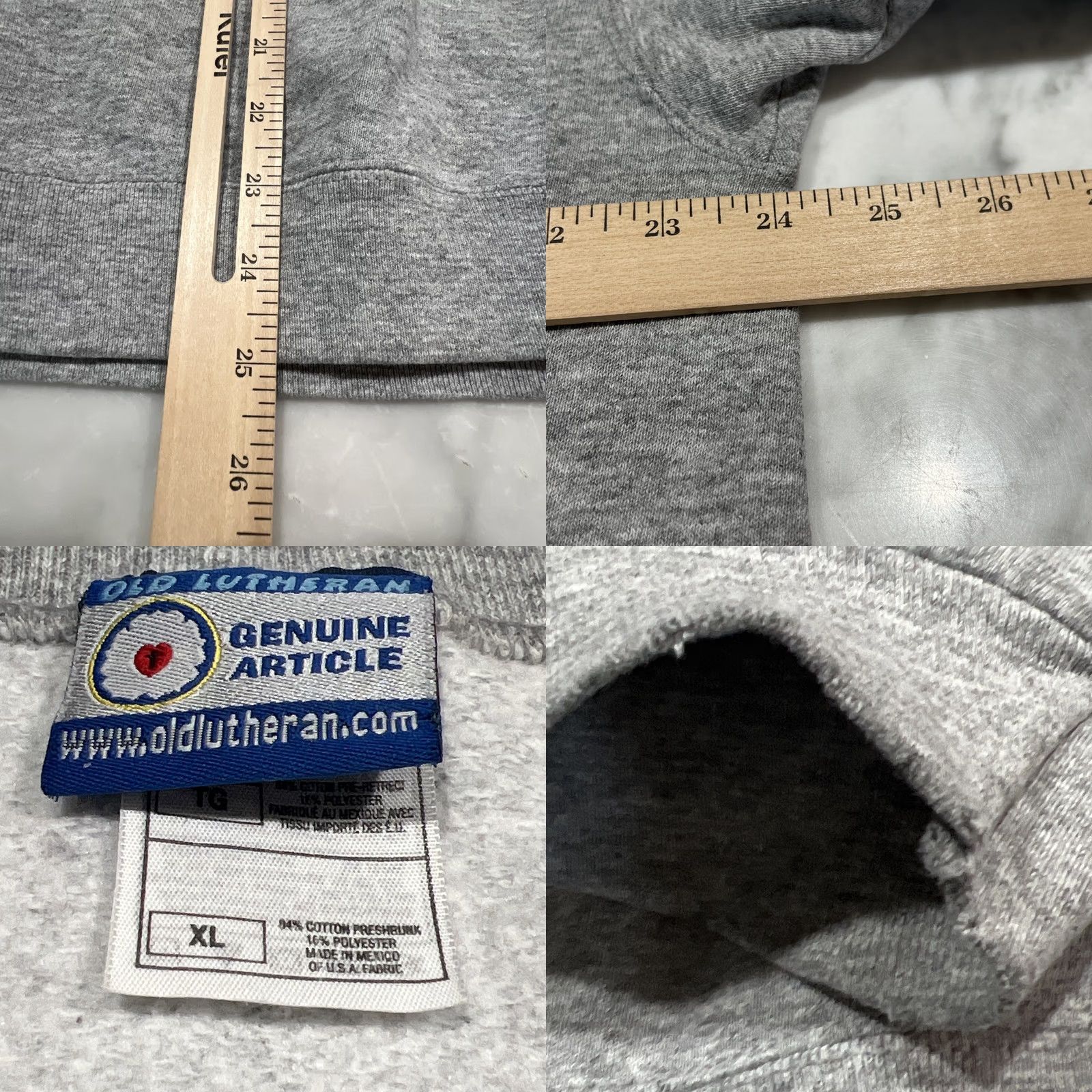 Vintage Old Lutheran Sweatshirt Men XL Pullover Heather Grey Cotton graphic print Crew Neck Regular Fit Size US XL / EU 56 / 4 - 8 Thumbnail