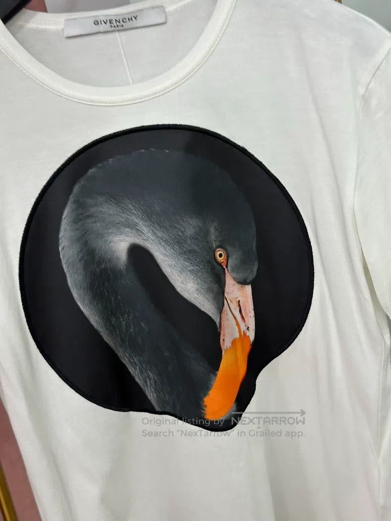 Givenchy Givenchy White Black Swan Printed Short Sleeve T-Shirt Top Size US S / EU 44-46 / 1 - 2 Thumbnail