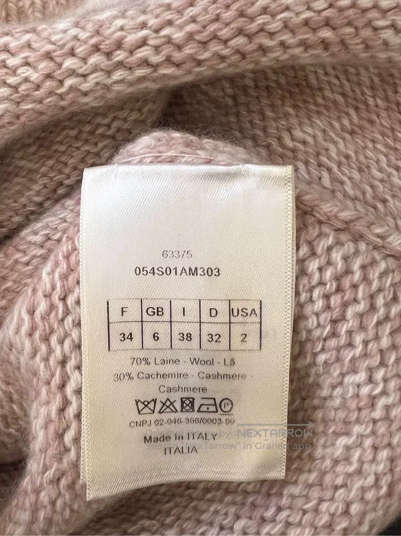 Dior Dior Classic slogan Logo nude pink cashmere sweater Size XS / US 0-2 / IT 36-38 - 6 Thumbnail
