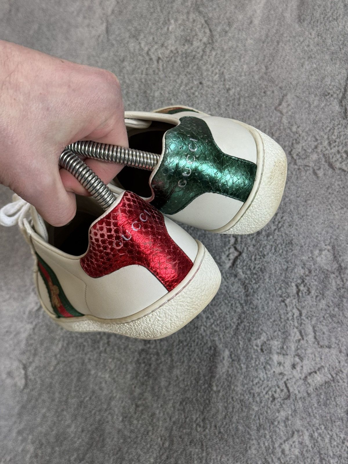 Designer × Gucci Gucci 36size white ACE leather low top sneakers shoes 431942 Size US 6 / IT 36 - 14 Thumbnail