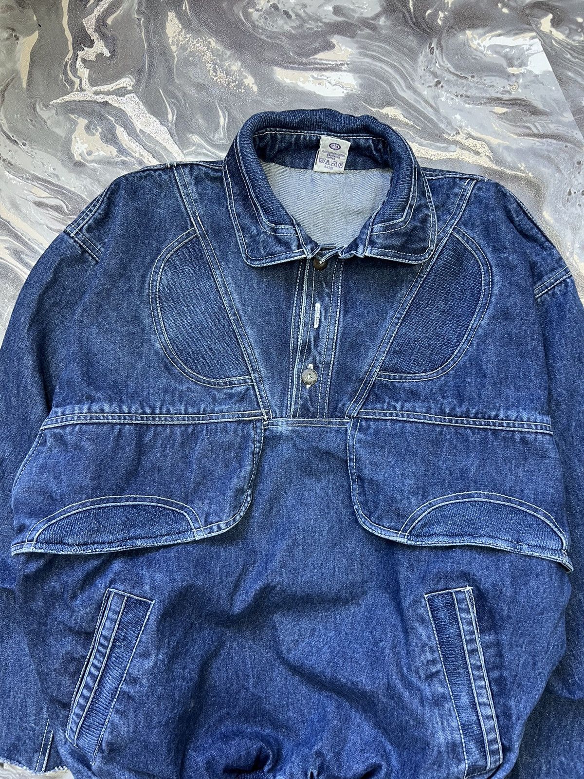 Japanese Brand × Vintage Y2K DENIM BOX FIT VINTAGE ANORAK JACKET RAP Size US M / EU 48-50 / 2 - 5 Thumbnail