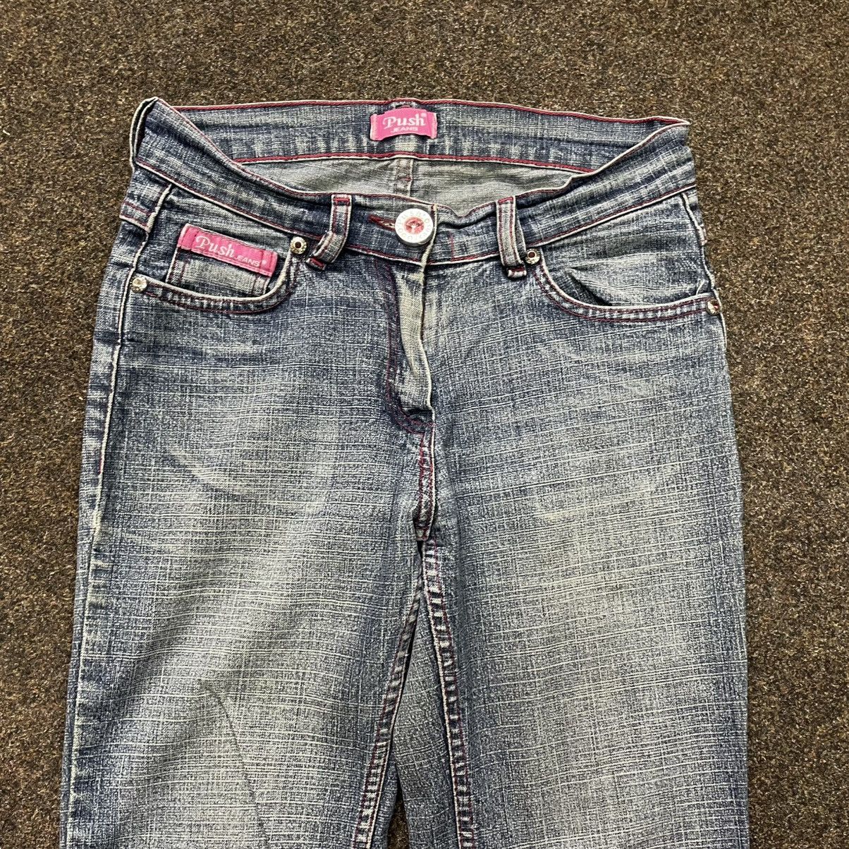Vintage Vintage Y2K Baggy Wide Leg Jeans Sun Faded Skater 90s Logo Size 32" / US 10 / IT 46 - 4 Thumbnail