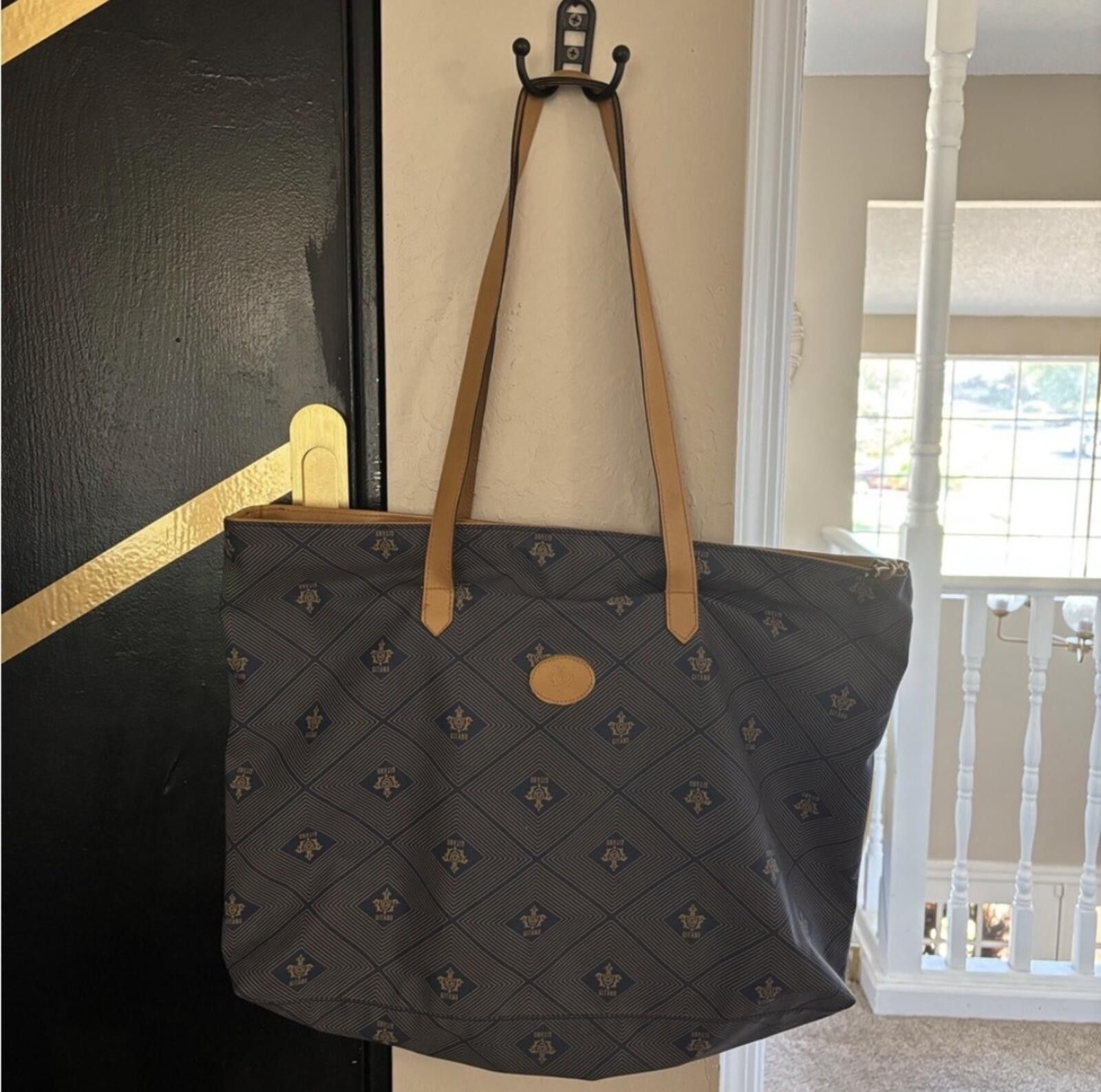 Other Vintage Gitano Elegant Blue and Tan Tote Bag Size ONE SIZE - 1 Thumbnail
