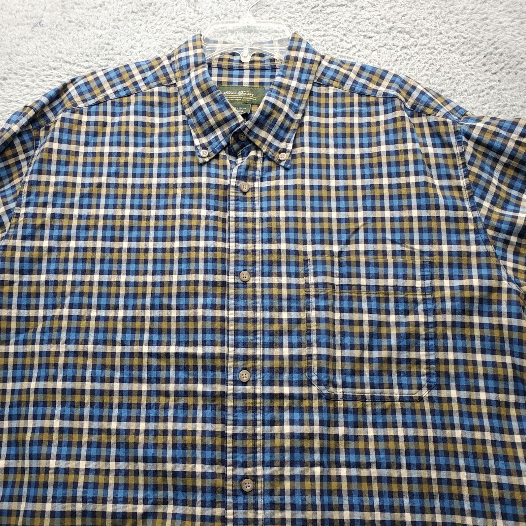 Eddie Bauer Eddie Bauer Shirt Mens 2XL Tall Multi Check Relaxed Wrinkle Resistant Button-Down Straight Collar Shirt Mens 2XL Tall Multicolor Check Easter? Size US XXL / EU 58 / 5 - 5 Thumbnail