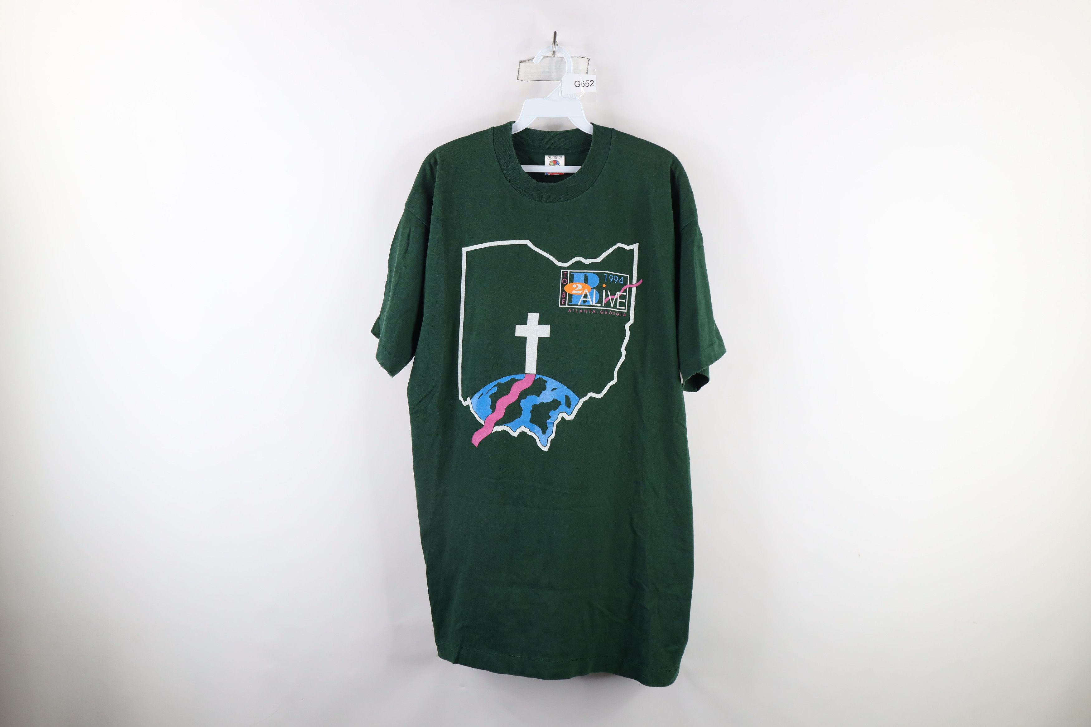 Vintage Vintage 90s To Be Alive 1994 Synod Ohio T-Shirt Green USA Size US XL / EU 56 / 4 - 1 Thumbnail