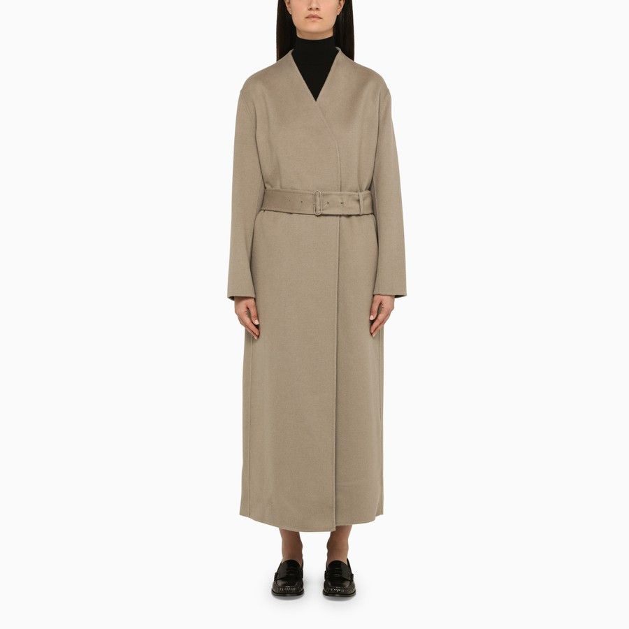 Calvin Klein o1d2blof0824 Wool Coat With Belt in Beige Size M / US 6-8 / IT 42-44 - 1 Thumbnail