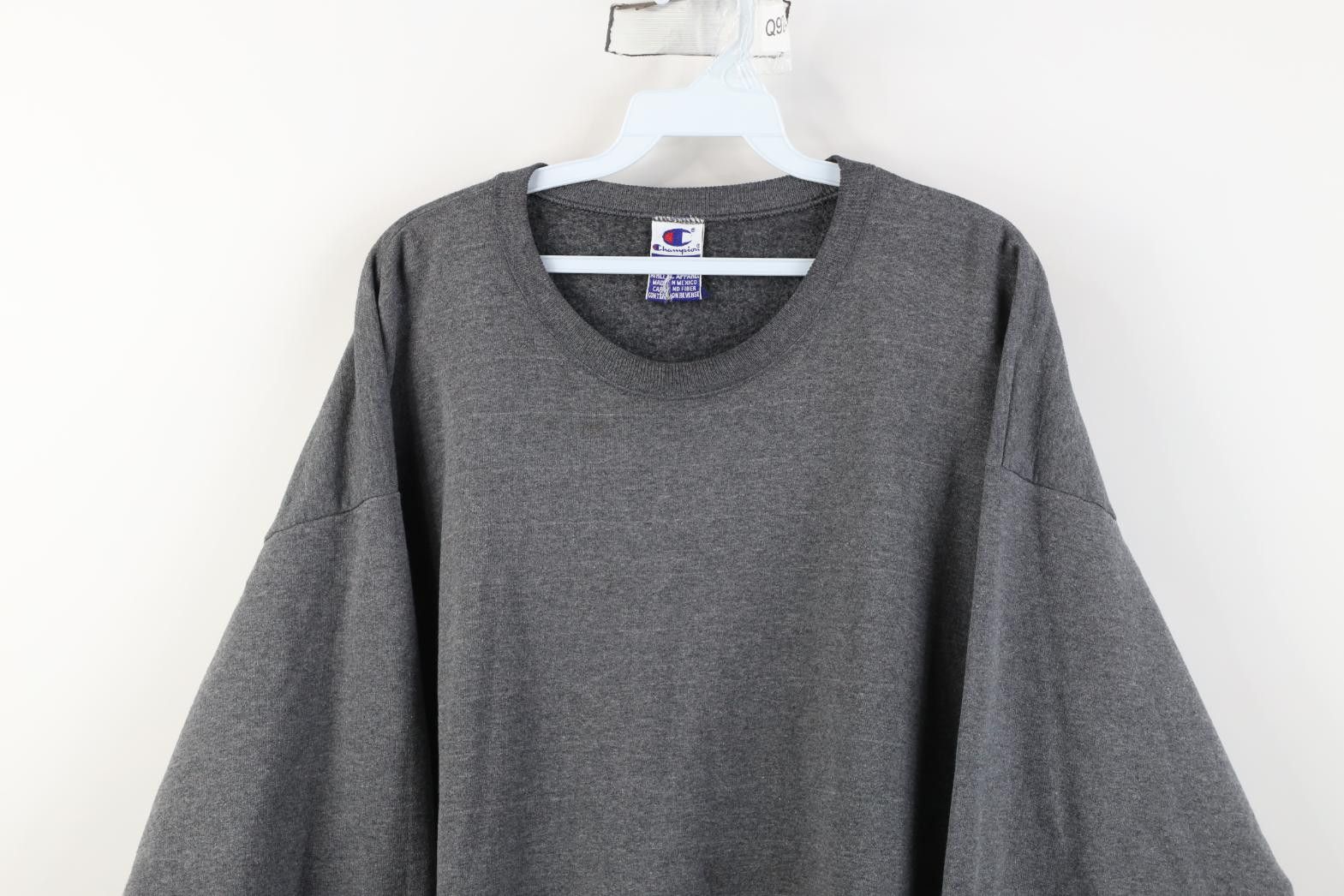 Champion Vintage 90s Champion Blank Crewneck Sweatshirt Heather Gray Size US XL / EU 56 / 4 - 2 Thumbnail