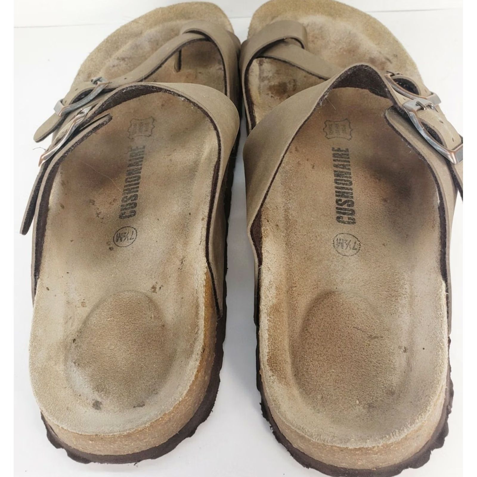 Vintage Cushionaire Luna Taupe Cork Footbed Sandal Women's 7.5M Buckles Casual Summer Size US 8 / IT 38 - 6 Thumbnail