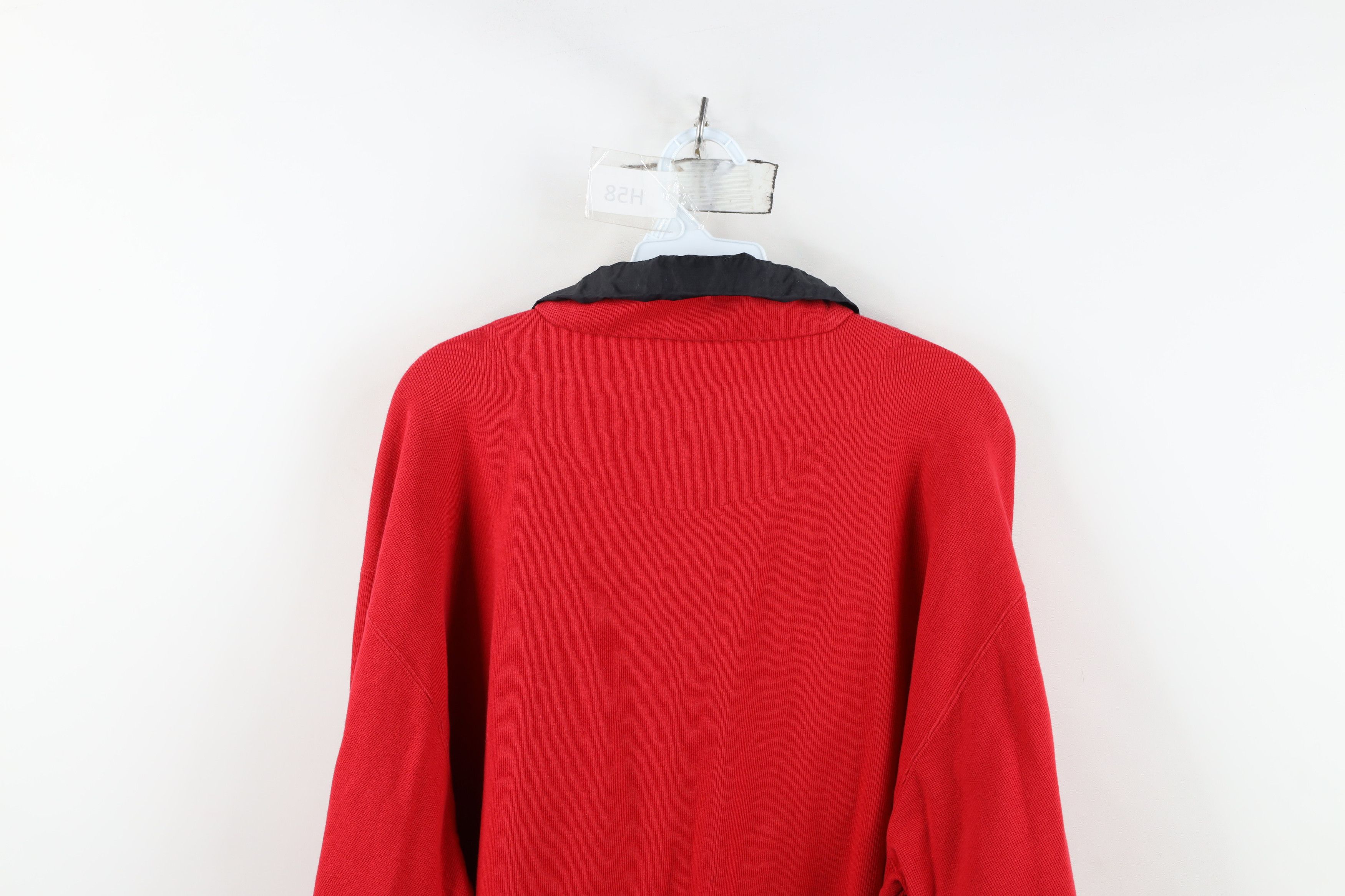 Columbia Vintage 90s Columbia Heavy Ribbed Knit Half Zip Sweater Red Size US L / EU 52-54 / 3 - 13 Thumbnail
