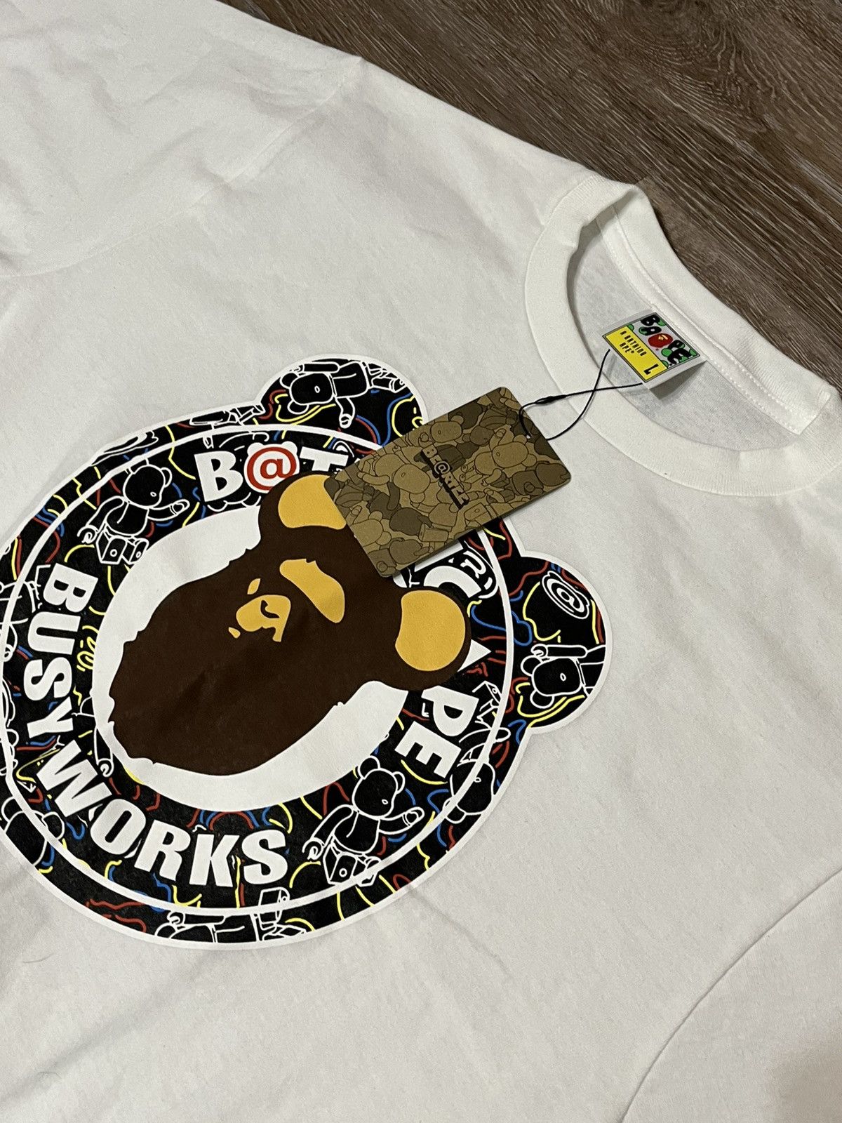 A Bathing Ape X Medicom BearBricks “Busy Works” Tee NWT
