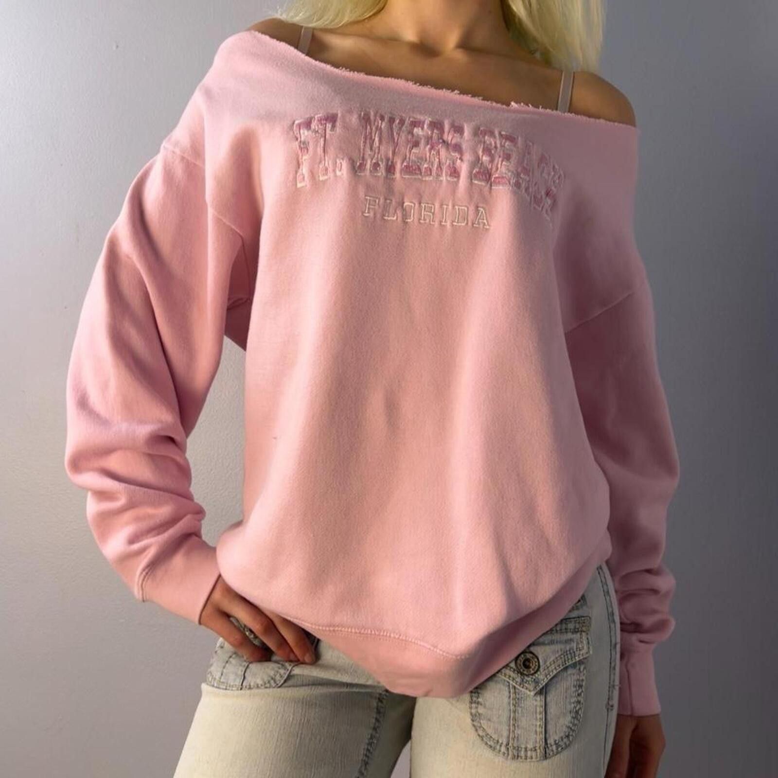 Other pink y2k off the shoulder crewneck Size M / US 6-8 / IT 42-44 - 2 Thumbnail