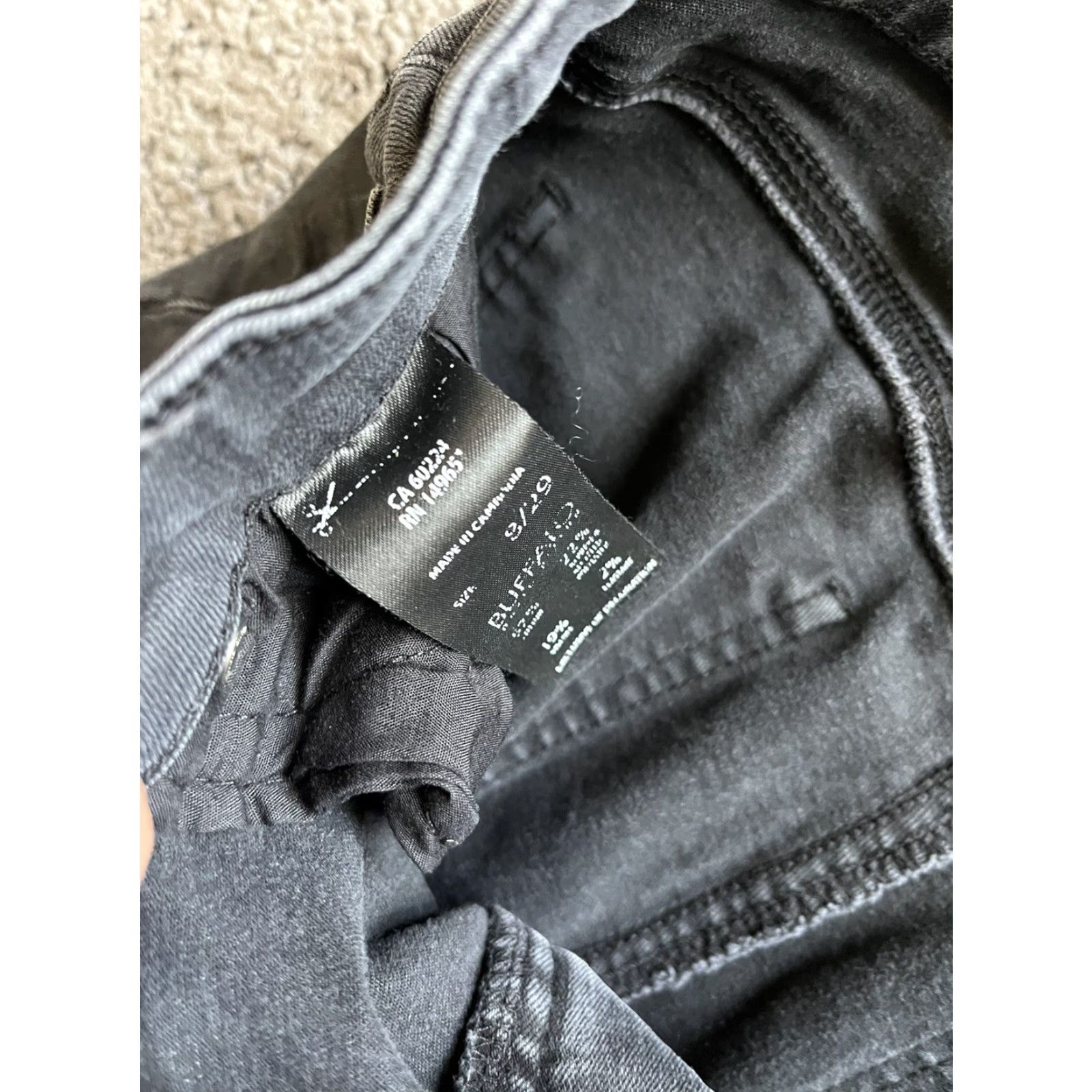 Buffalo David Bitton BUFFALO Women Skinny Pants Black Solid 8/29 8 Stretch Logo Zipper Vintage No Size ONE SIZE - 7 Thumbnail